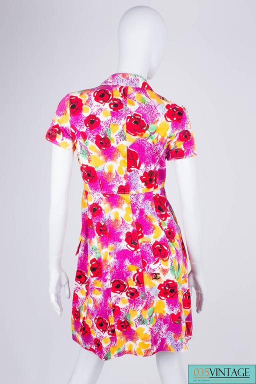 Chanel Vintage Dress Ready To Wear 1997 - pink/yellow/purple/red/green ...
