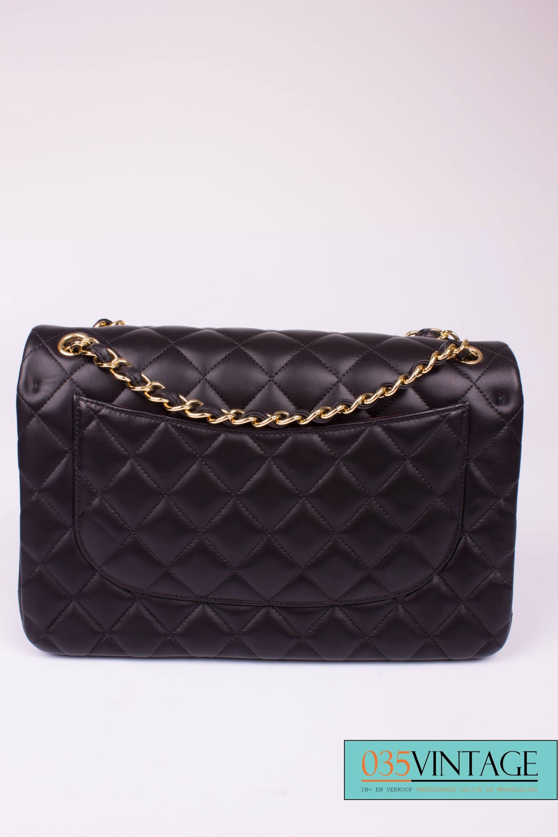 Chanel Timeless Classic Double Flap Bag Jumbo - black leather - new!  2