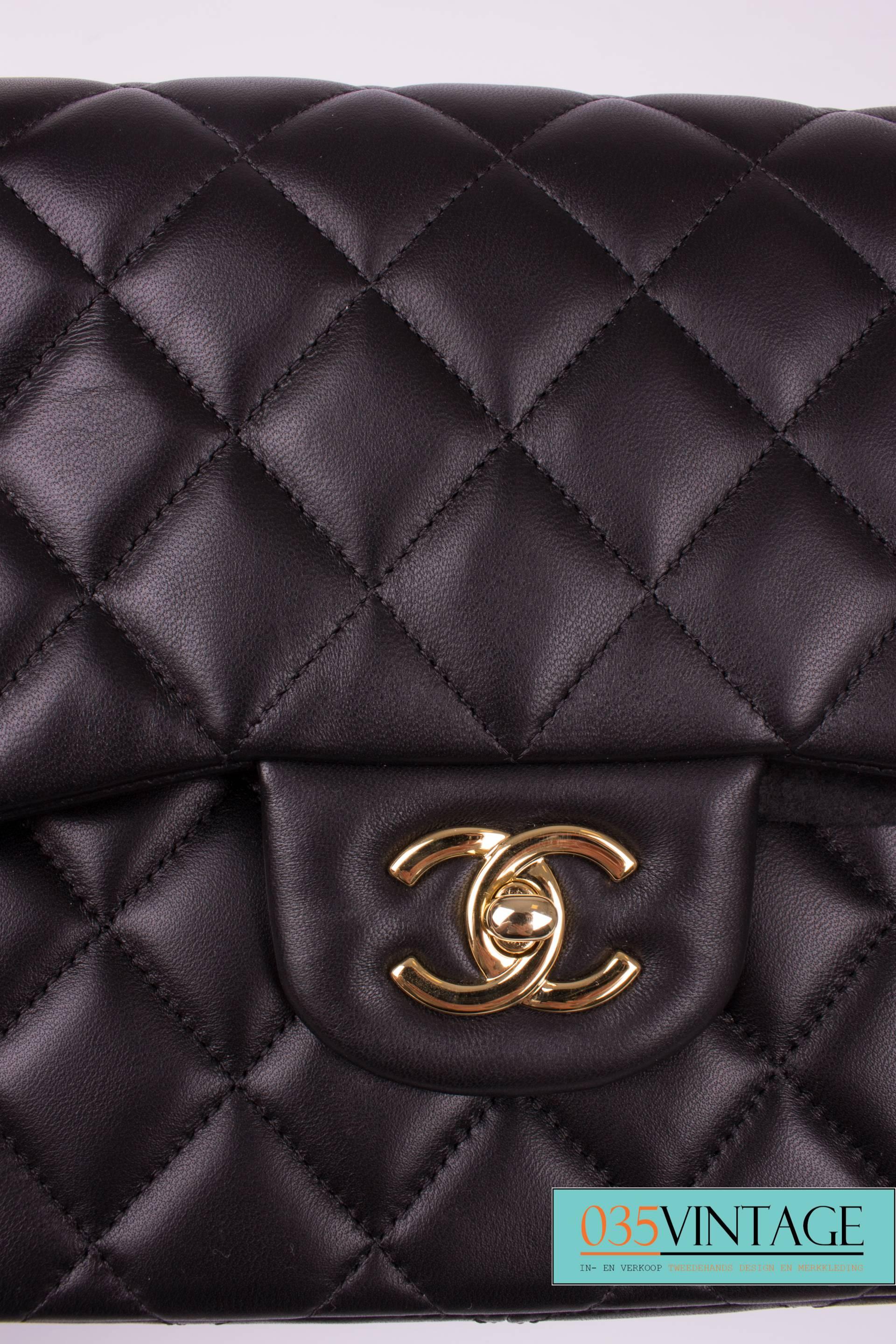 Chanel Timeless Classic Double Flap Bag Jumbo - black leather - new!  3