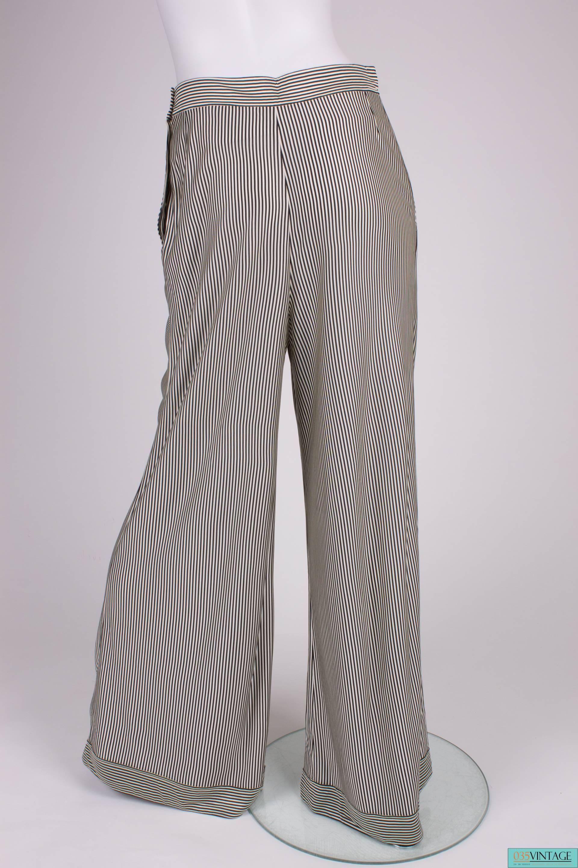 Gray Hermes 2-pcs Suit Top & Pants - black/white 