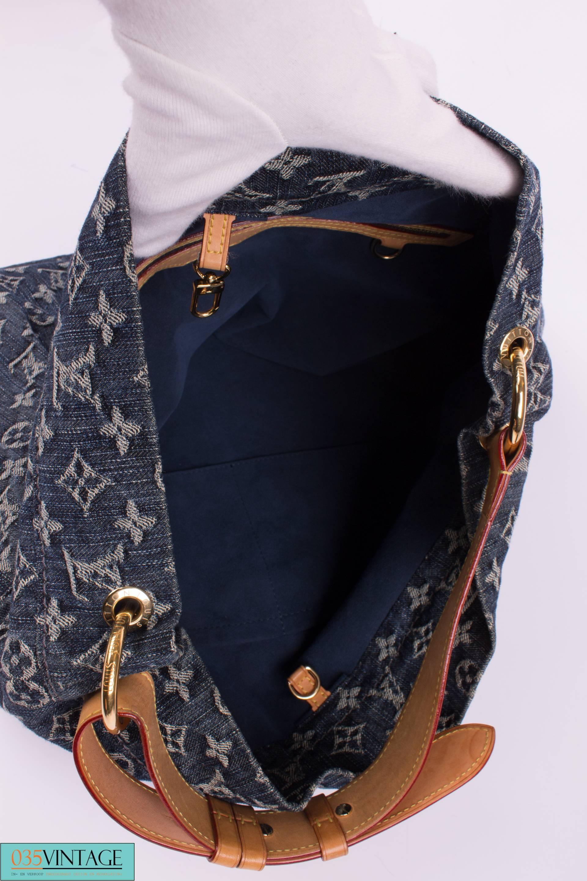 Black Louis Vuitton Denim Daily GM Bag - blue