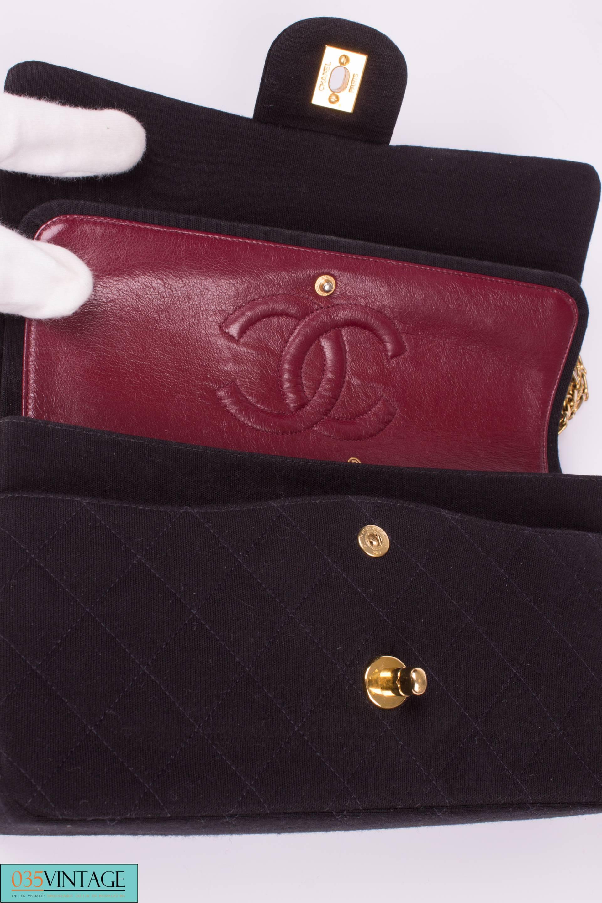 Chanel 2.55 Reissue Medium Double Flap Bag Jersey 1992 - black 1