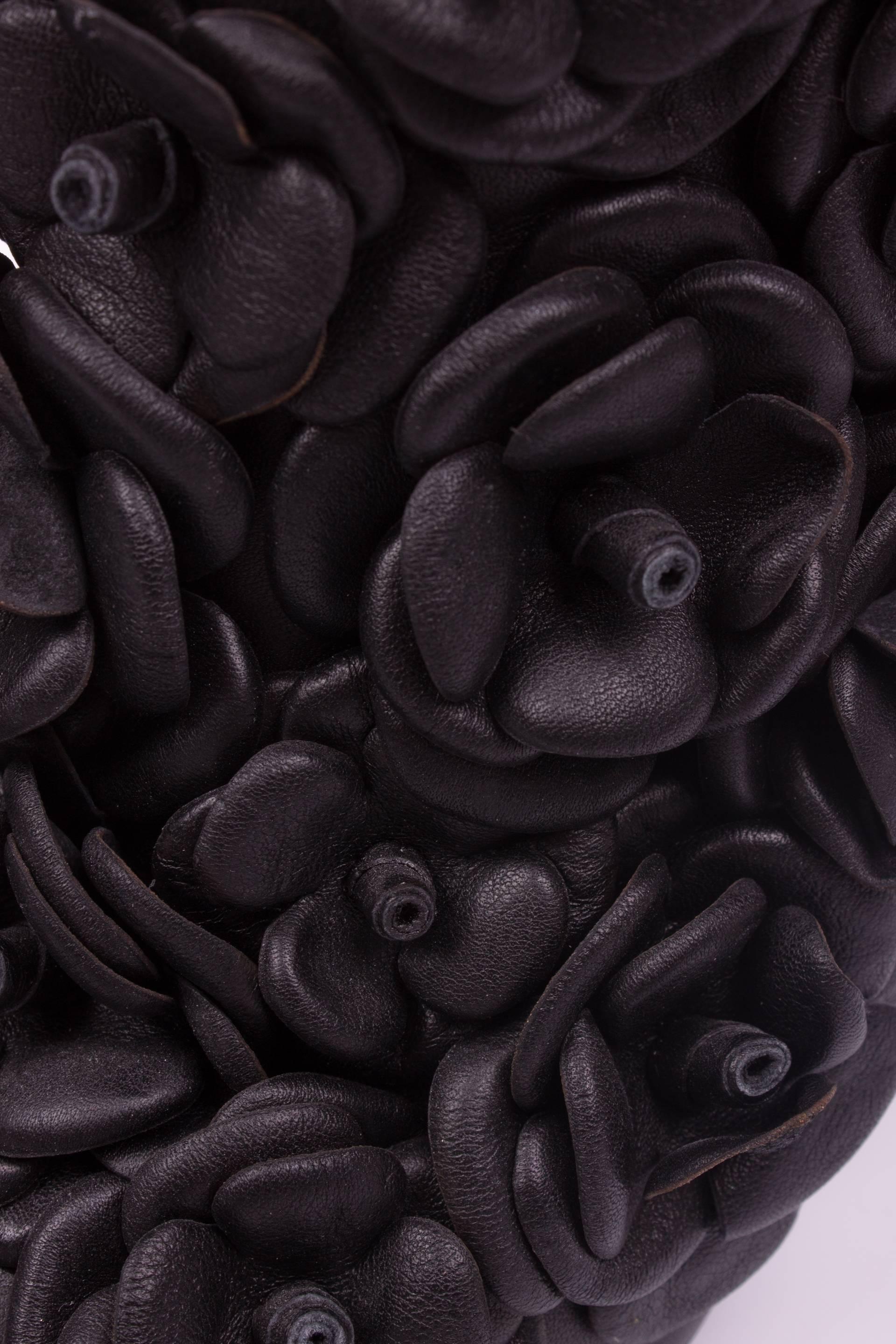 Black Chanel Camellia Flower Leather Ankle Boots - black