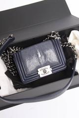Chanel Mini Boy Bag Stingray Limited Edition - dark blue