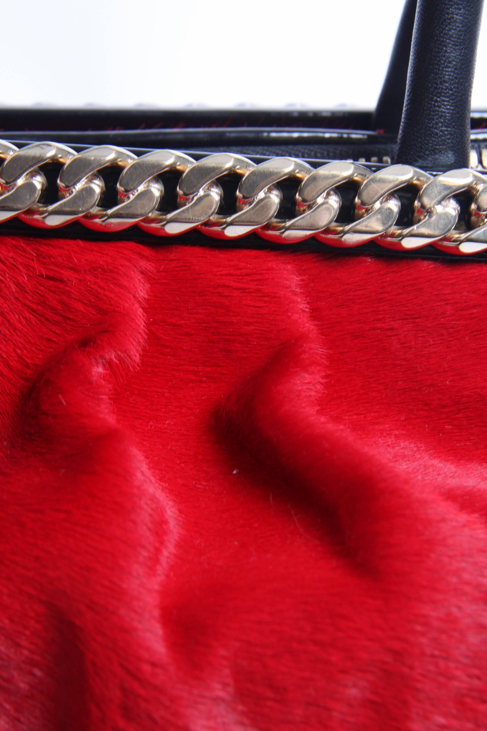  Christian Louboutin Kathena Pony Hair Bag - red/black  In Excellent Condition In Baarn, NL