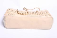 Chanel Basket Tote Shoulder Bag Vintage - straw & beige leather 1996