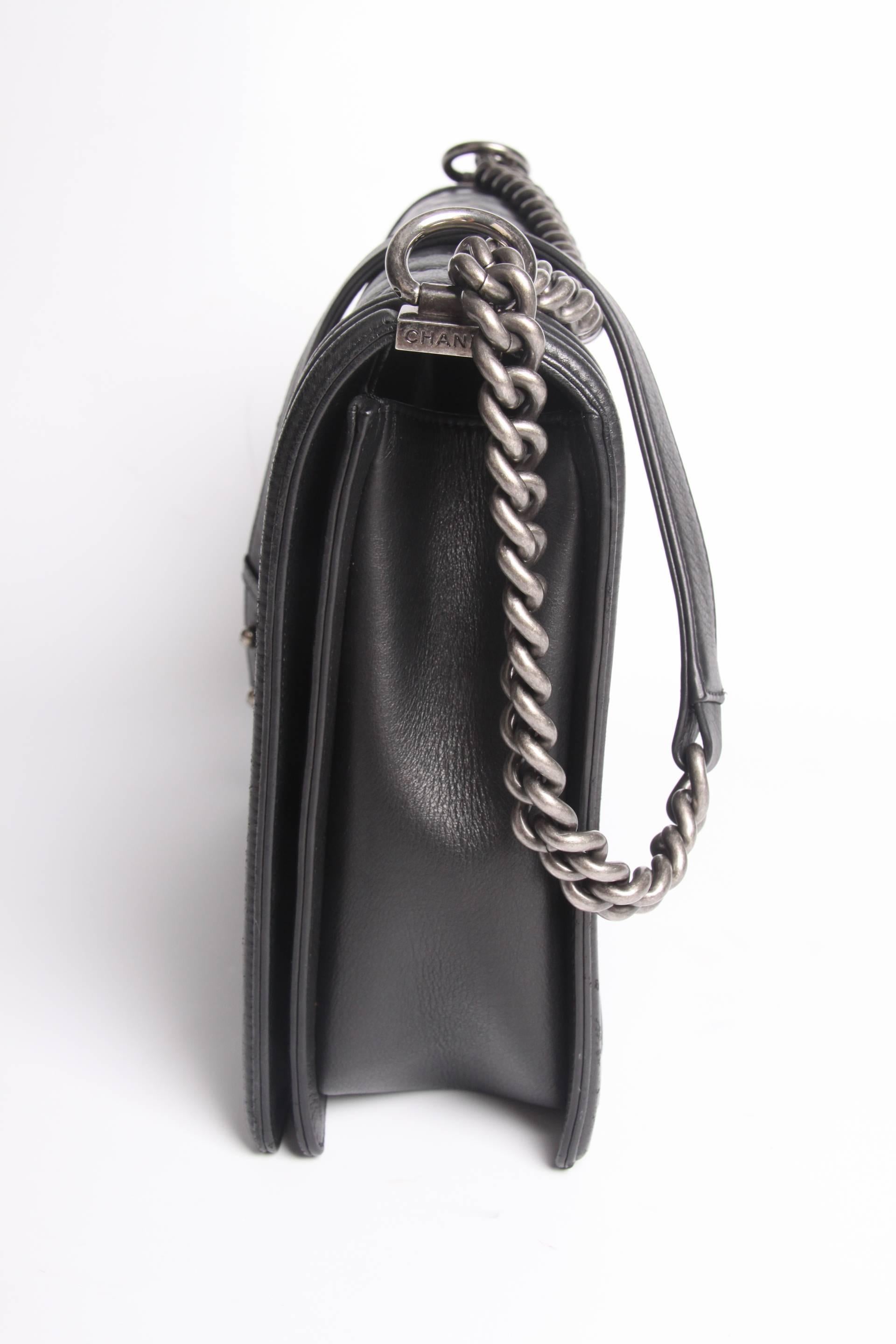 Women's Chanel Boy Bag Large - black leather 