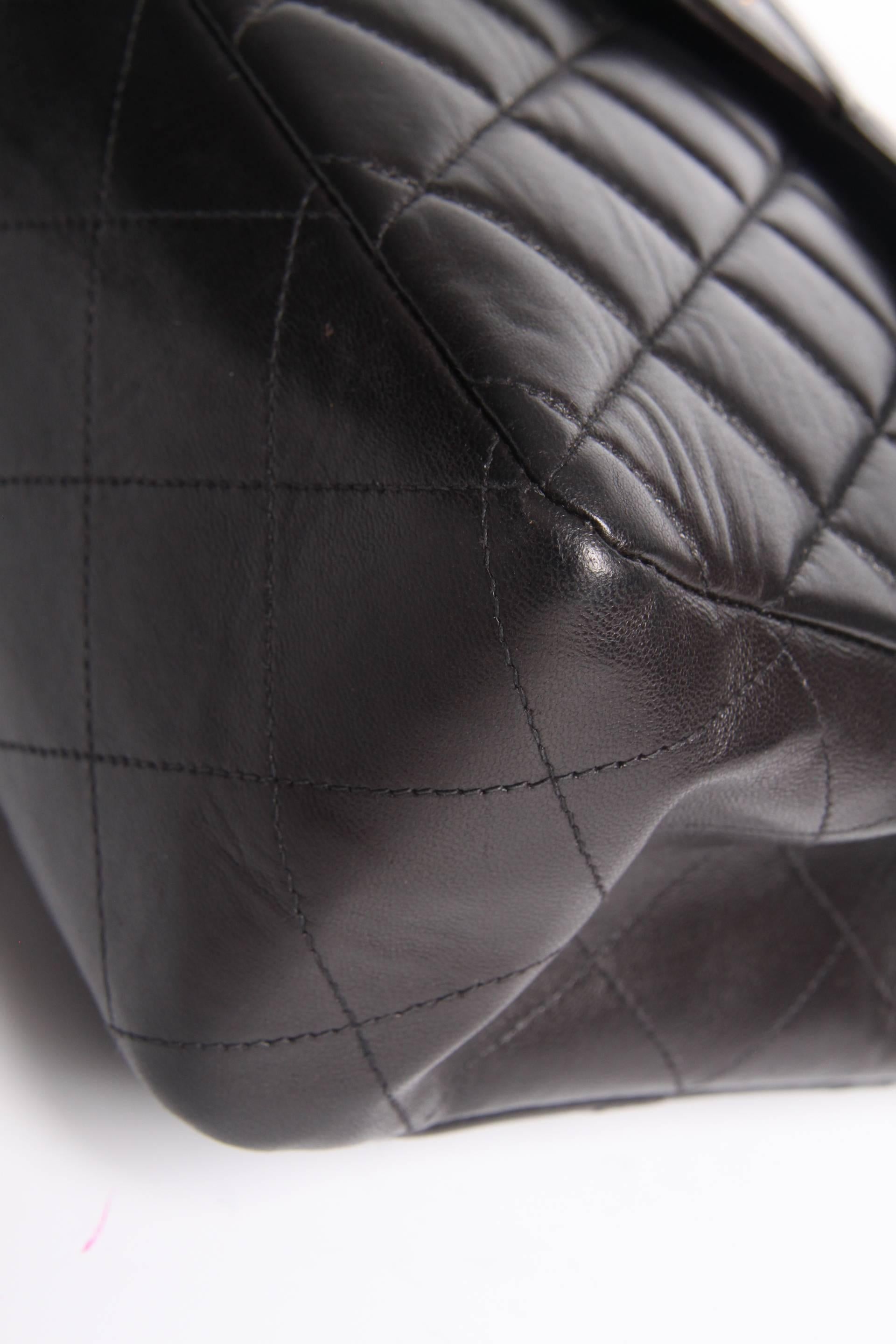  Chanel 2.55 Timeless Jumbo Flap Bag - black leather 1997 2