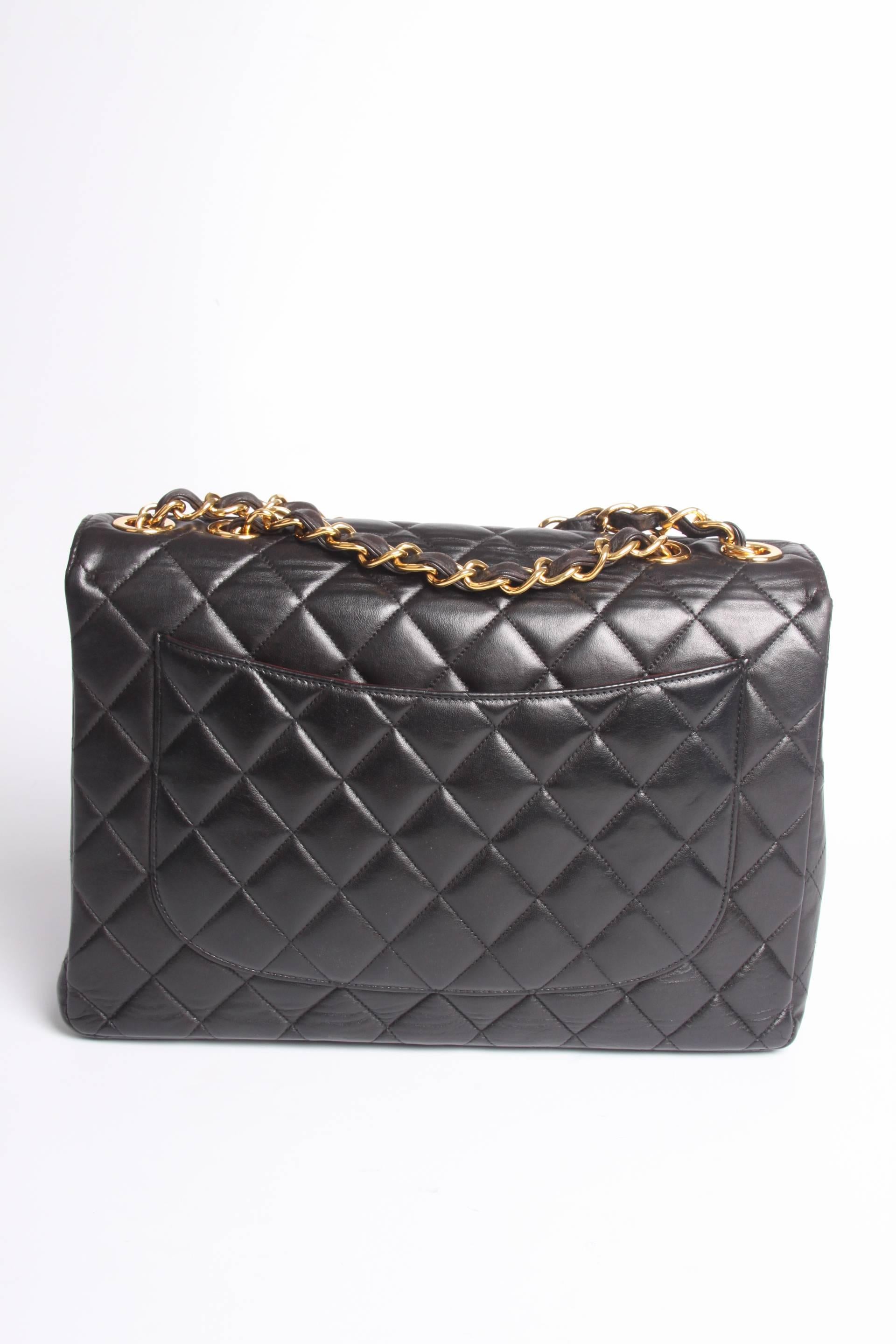  Chanel 2.55 Timeless Jumbo Flap Bag - black leather 1997 3