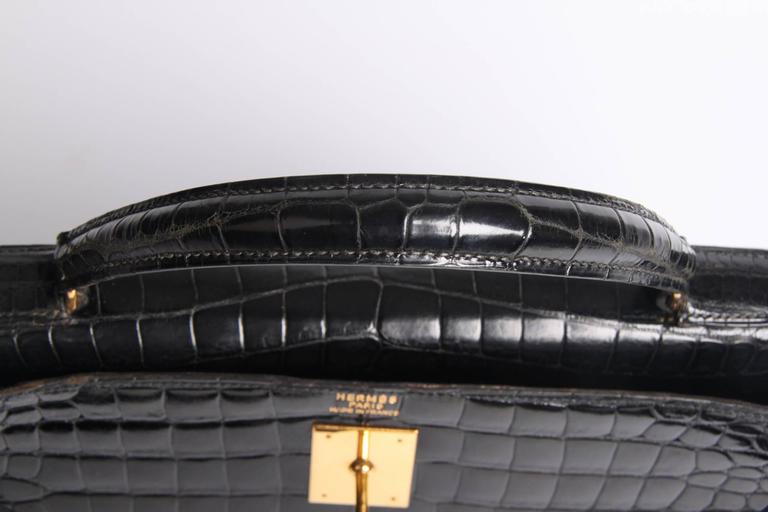 Hermes Kelly 32 Crocodile Leather Bag - black-collector's item and very ...