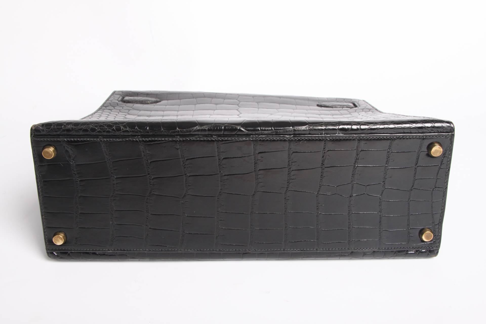 hermes black crocodile kelly bag