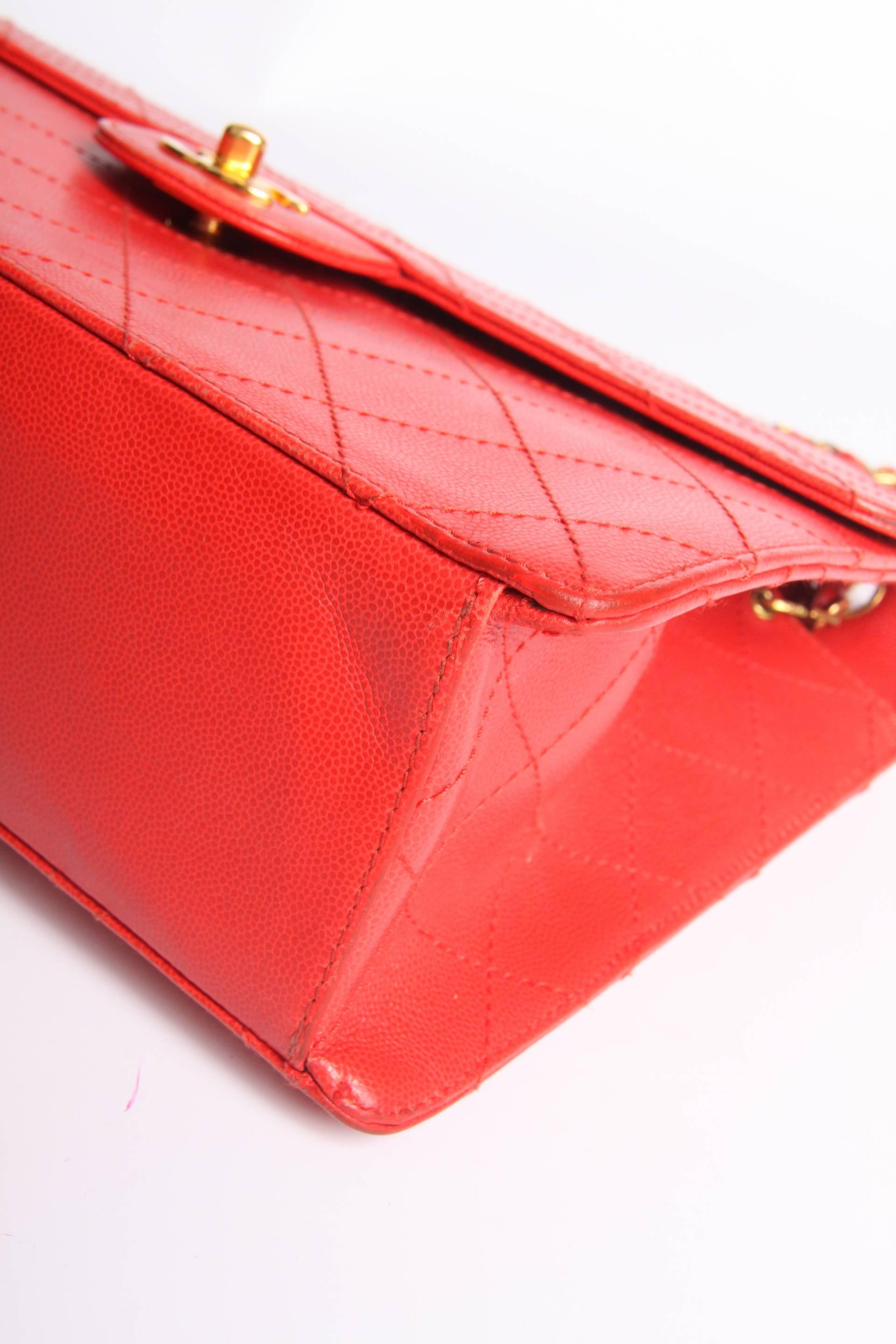 1997 Chanel Jumbo Flap Bag Vintage - red caviar leather -crossbody In Excellent Condition In Baarn, NL