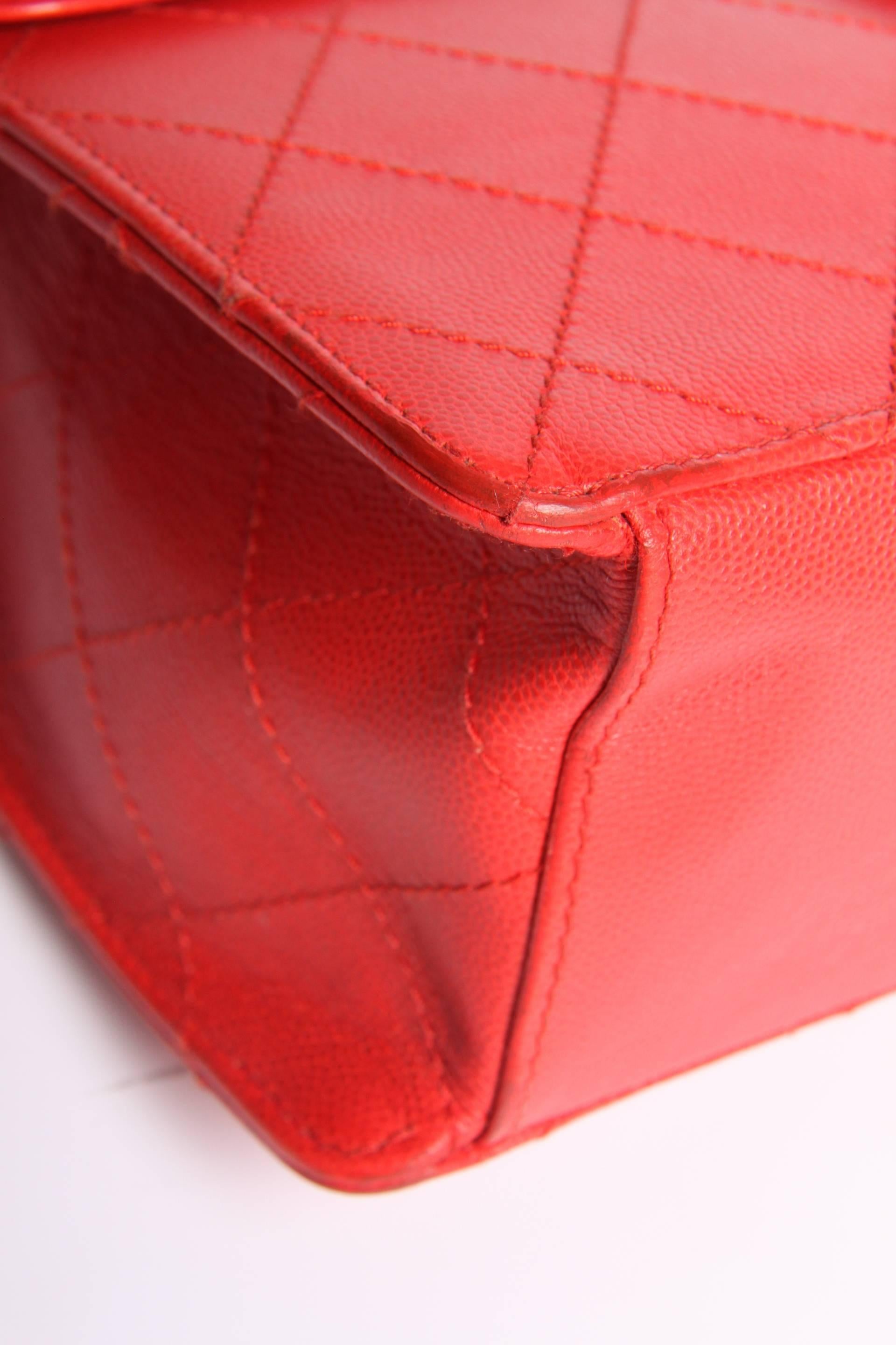Women's 1997 Chanel Jumbo Flap Bag Vintage - red caviar leather -crossbody