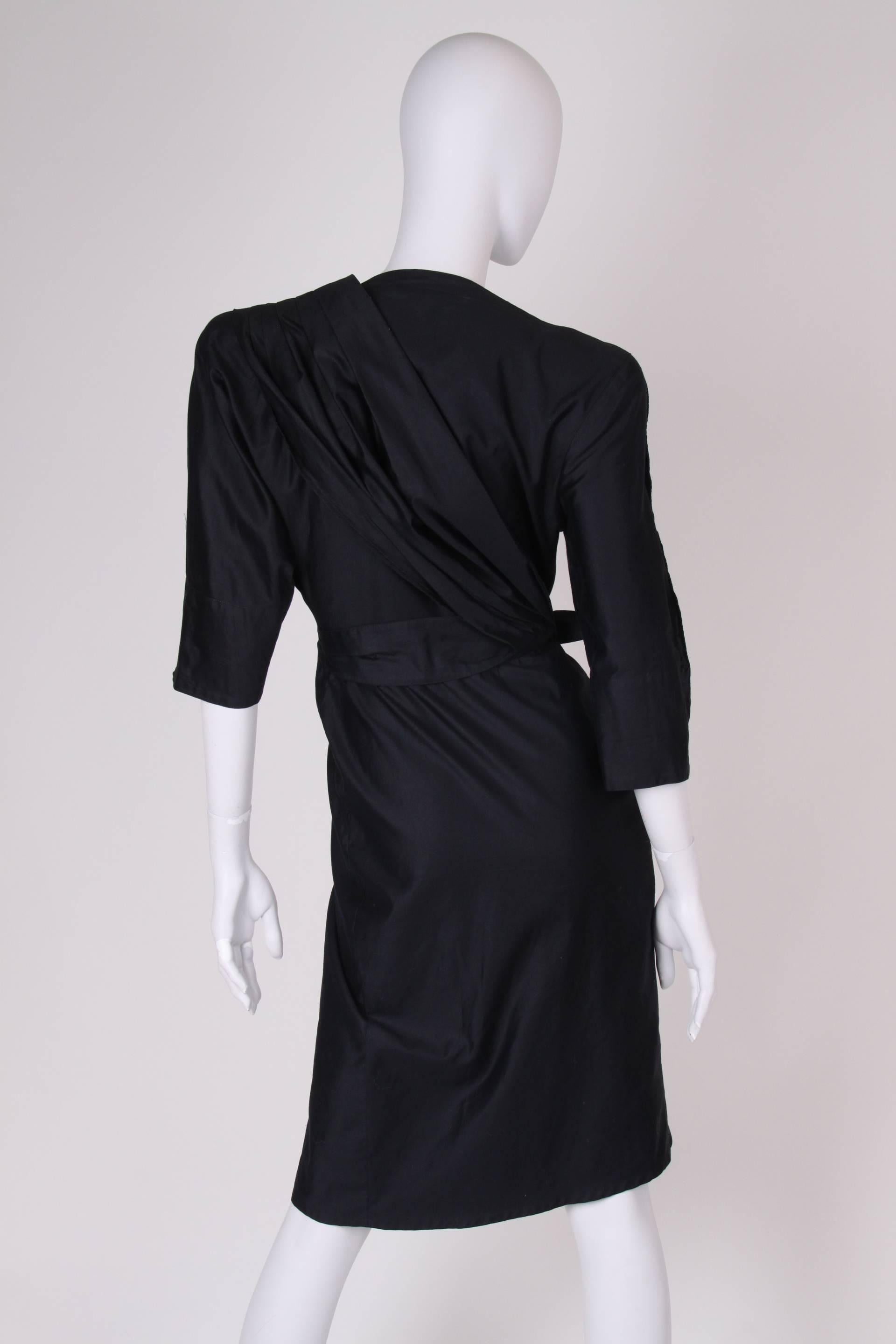 Black  Thierry Mugler Wrap Dress - black  For Sale