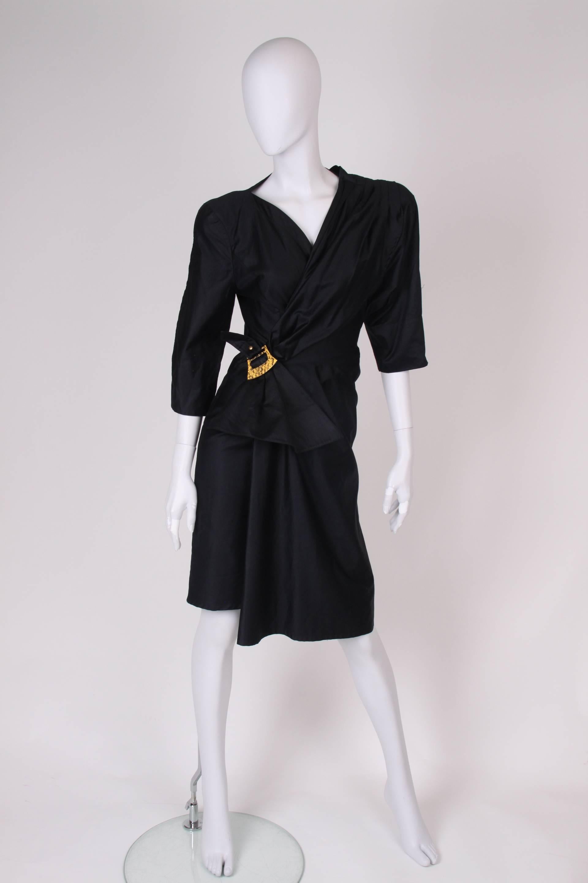  Thierry Mugler Wrap Dress - black  In Excellent Condition For Sale In Baarn, NL