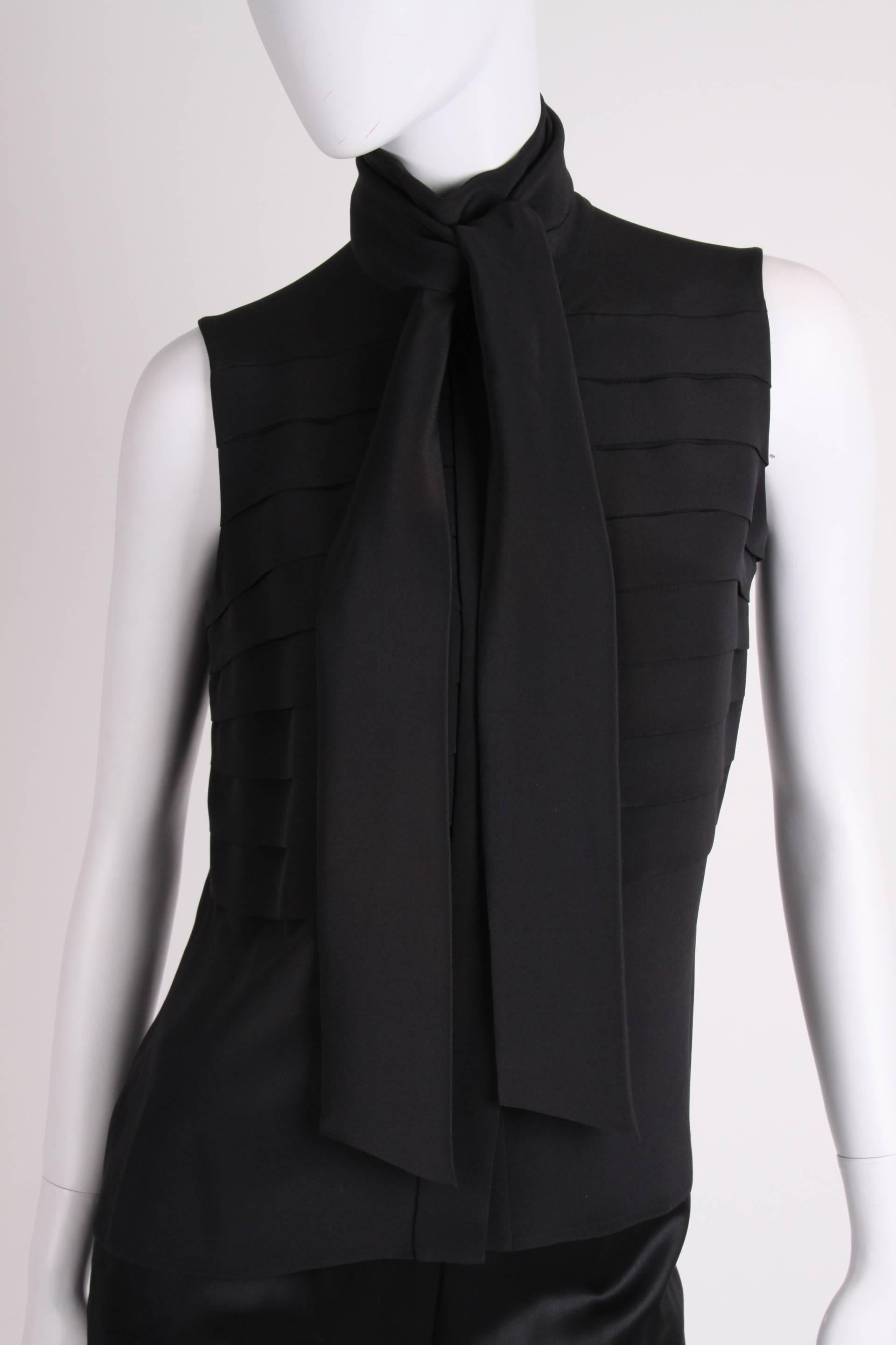 Women's  Chanel Silk Sleeveless Blouse - black  For Sale