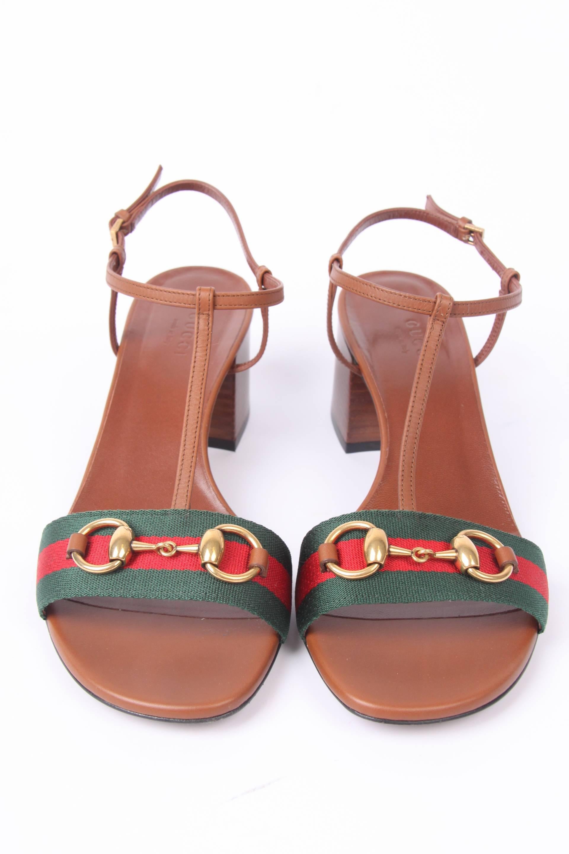 Gucci Horsebit Sandals - brown  In New Condition In Baarn, NL