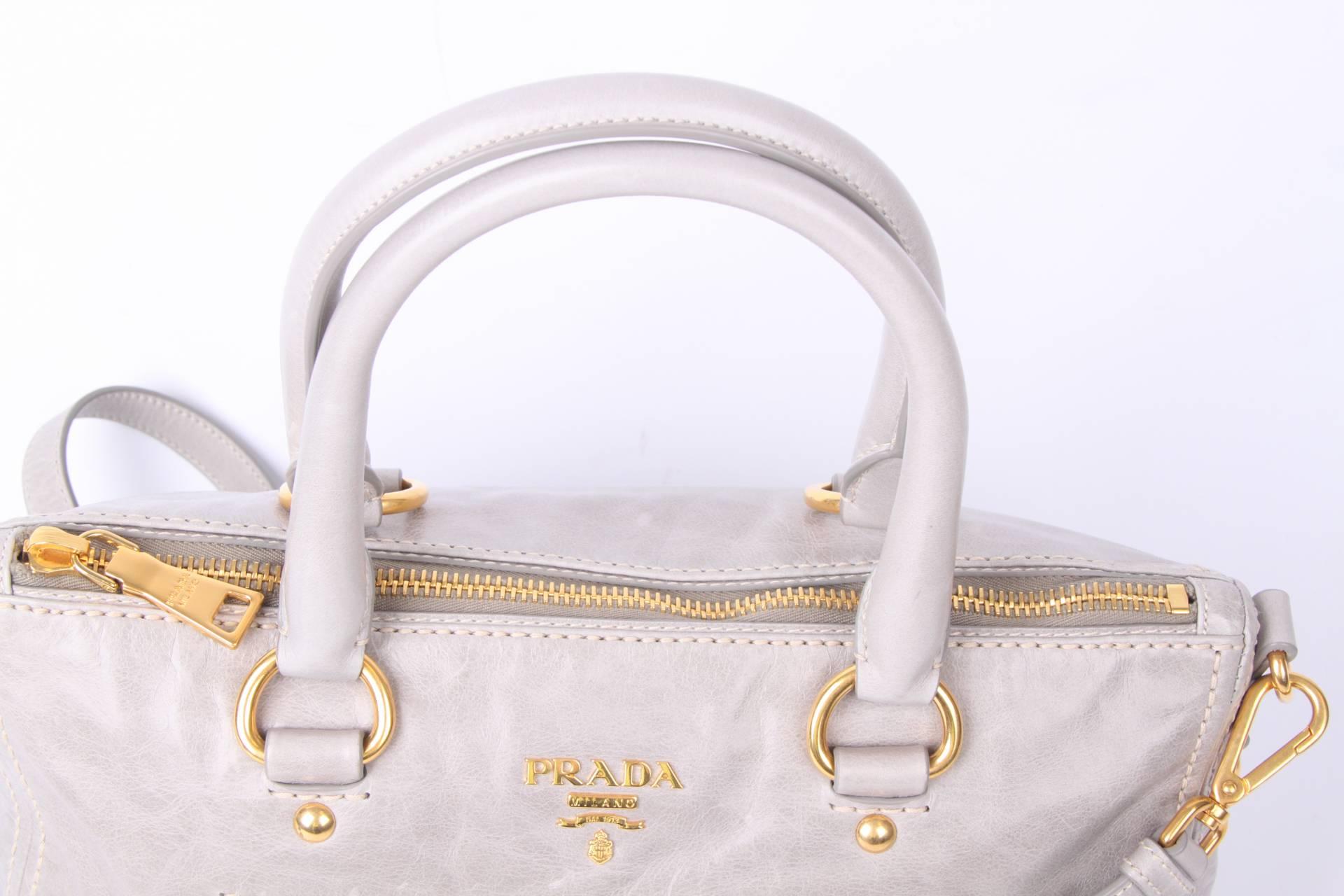 Gray Prada Bag Leather - light gray 