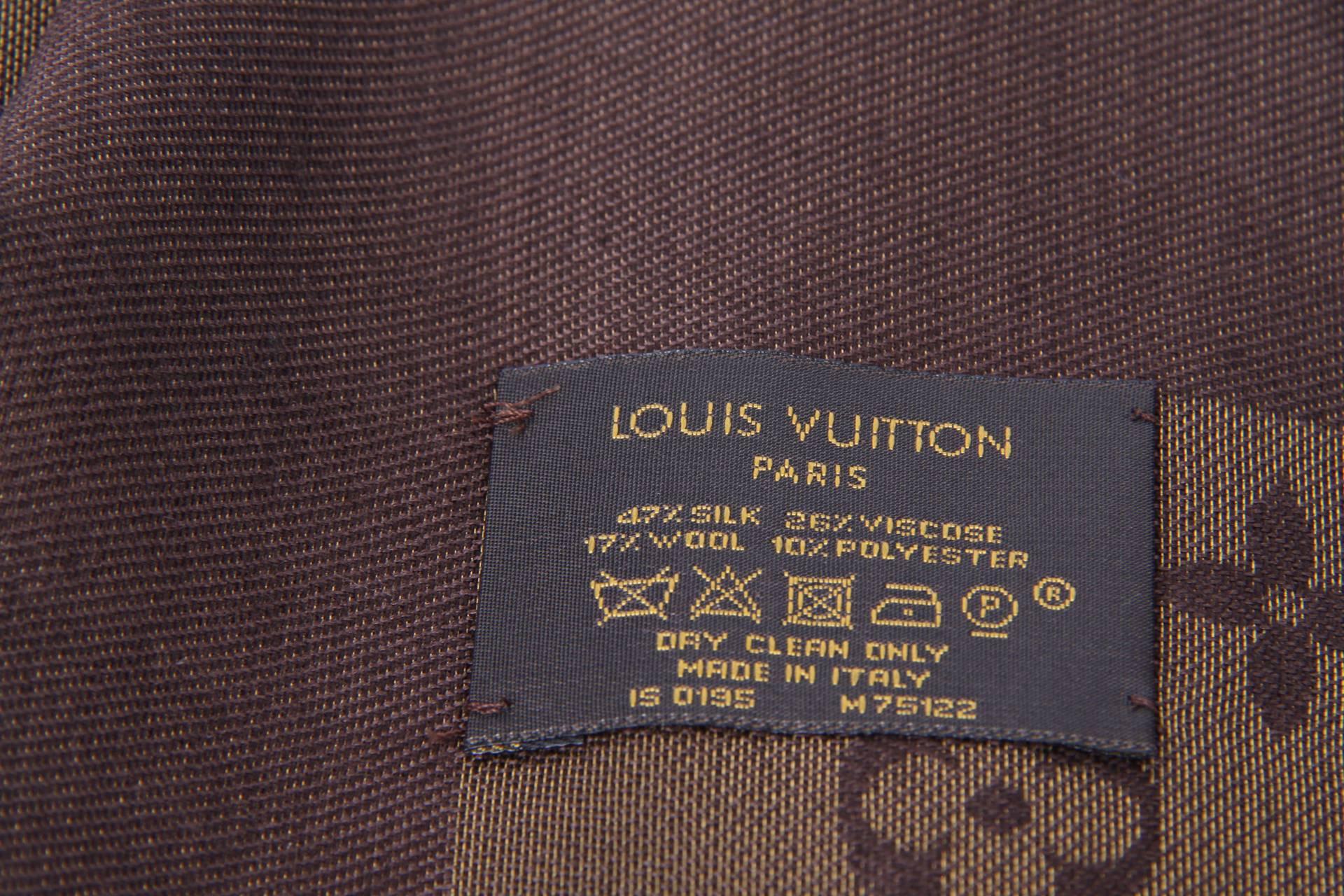 louis vuitton scarf brown gold