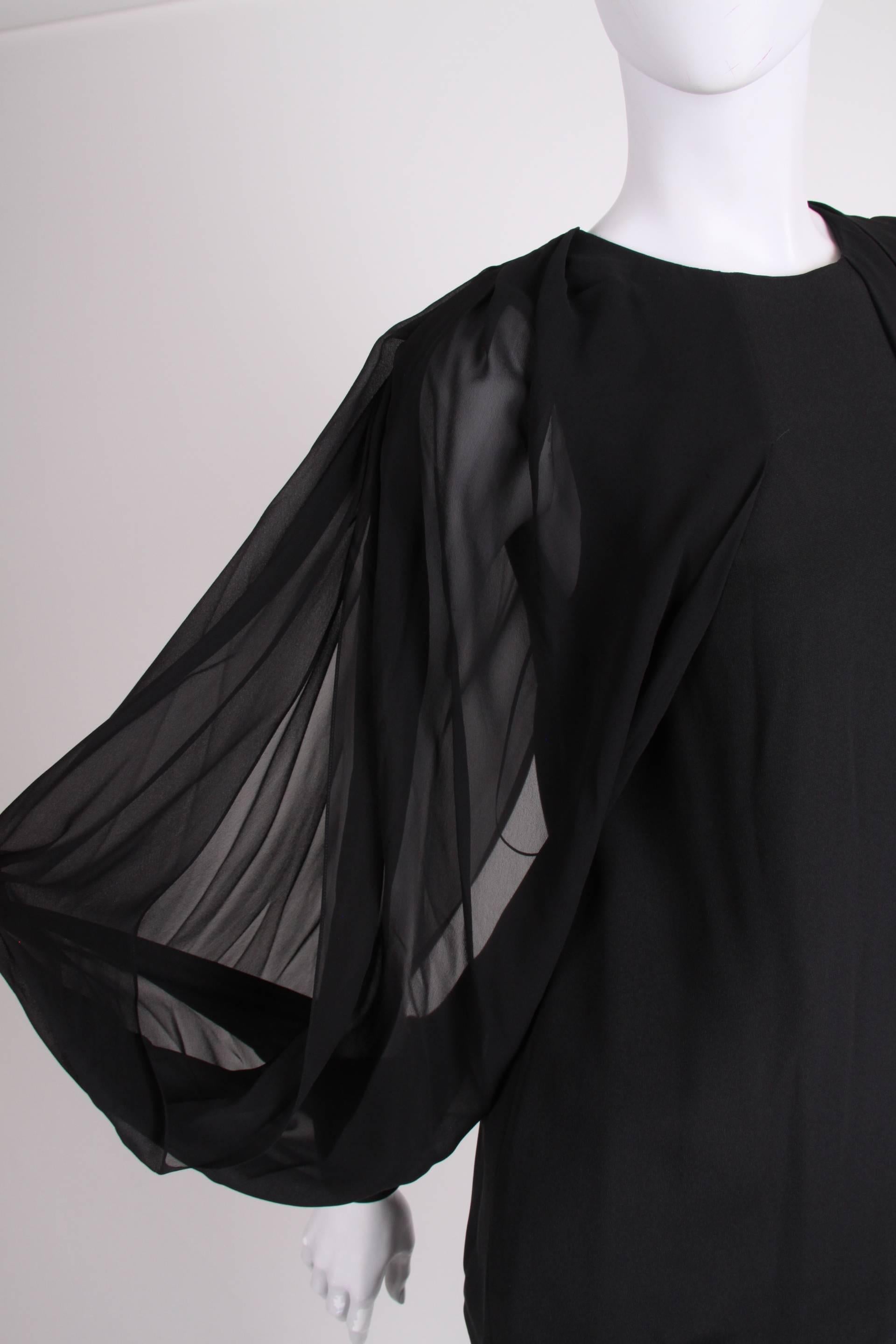 Gucci Silk Open Sleeve Blouse - black In New Condition For Sale In Baarn, NL