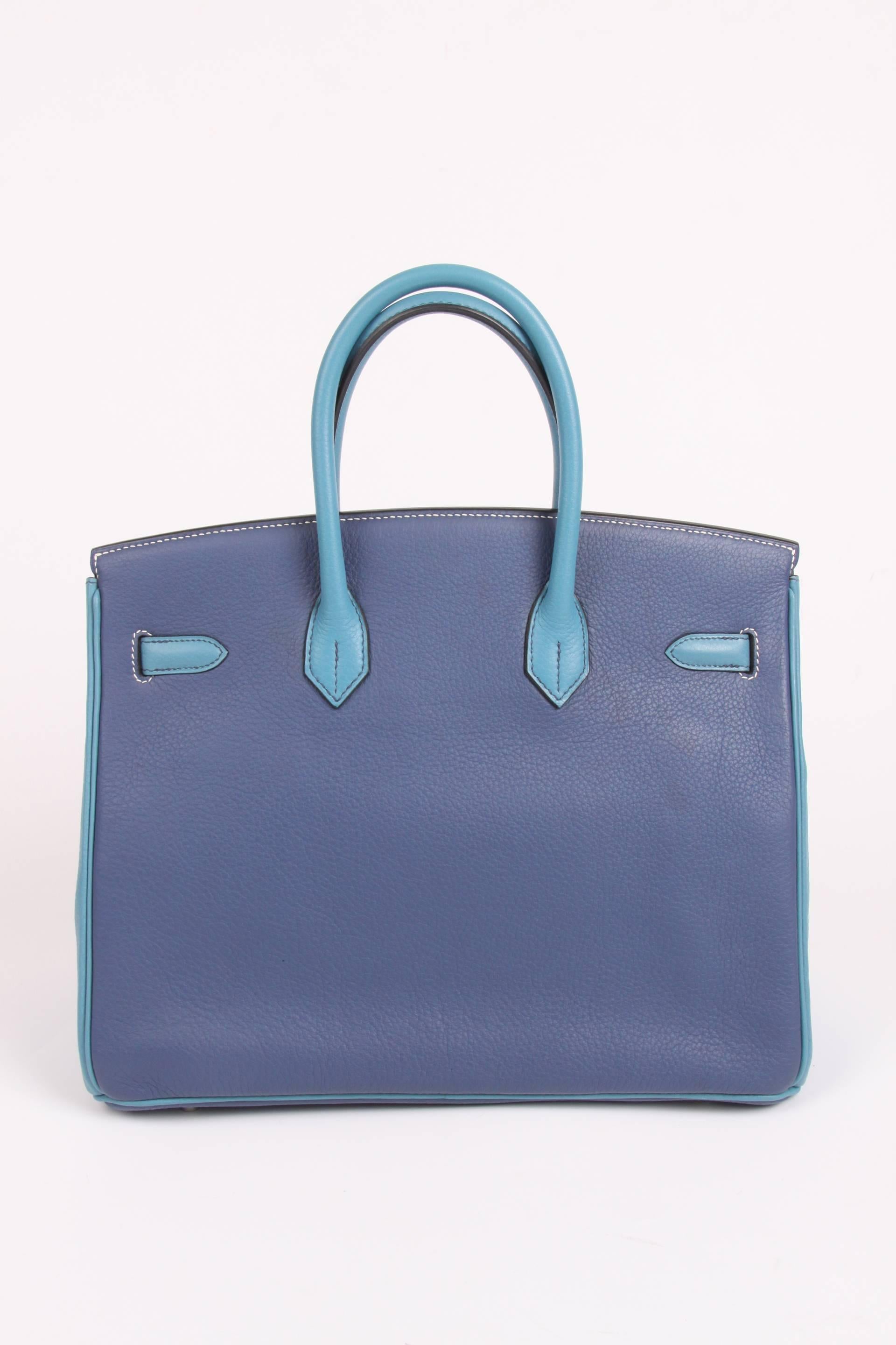 HERMES Birkin 35 Bicolor Blue Jean and Brighton Blue Very Rare 2