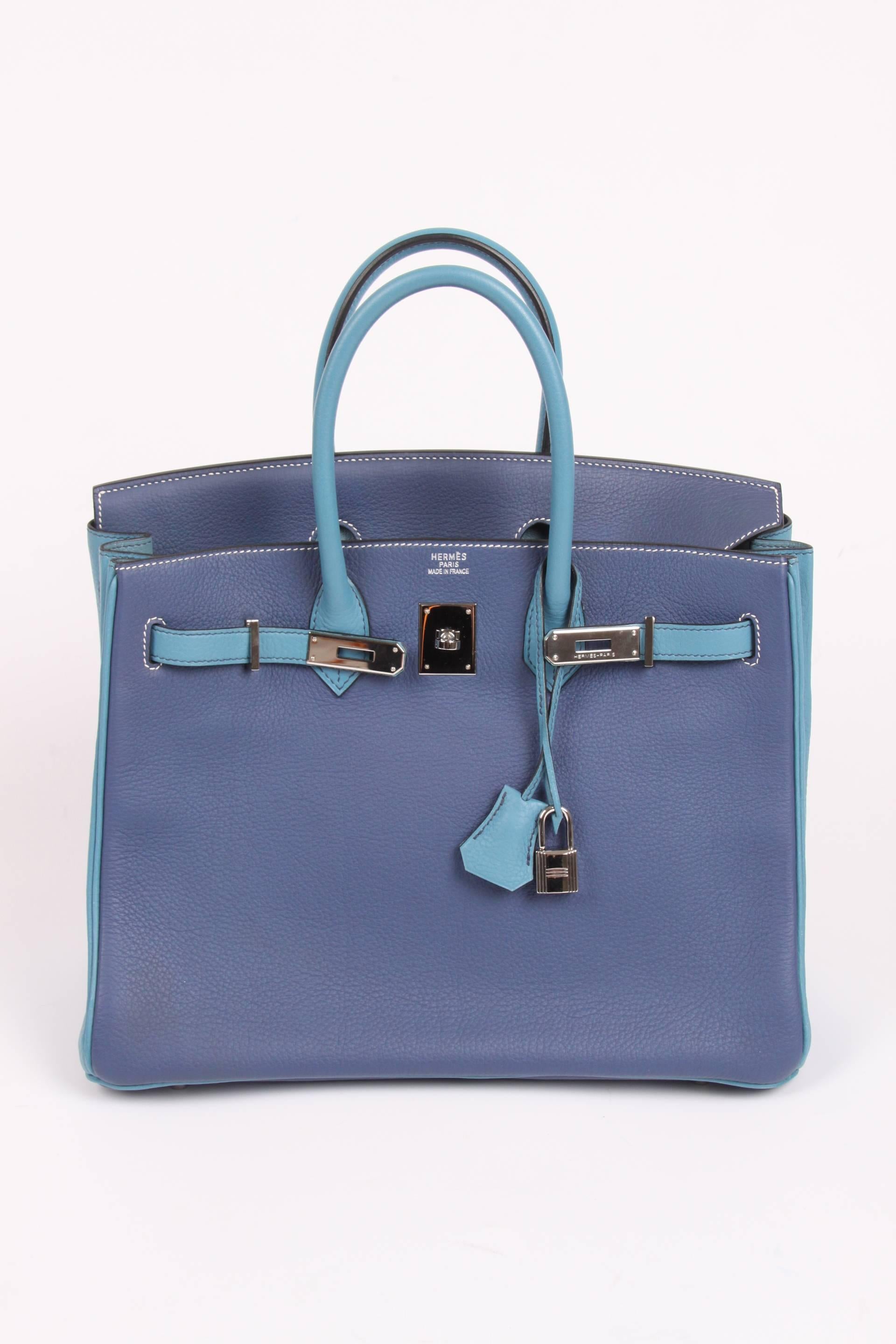 HERMES Birkin 35 Bicolor Blue Jean and Brighton Blue Very Rare 3