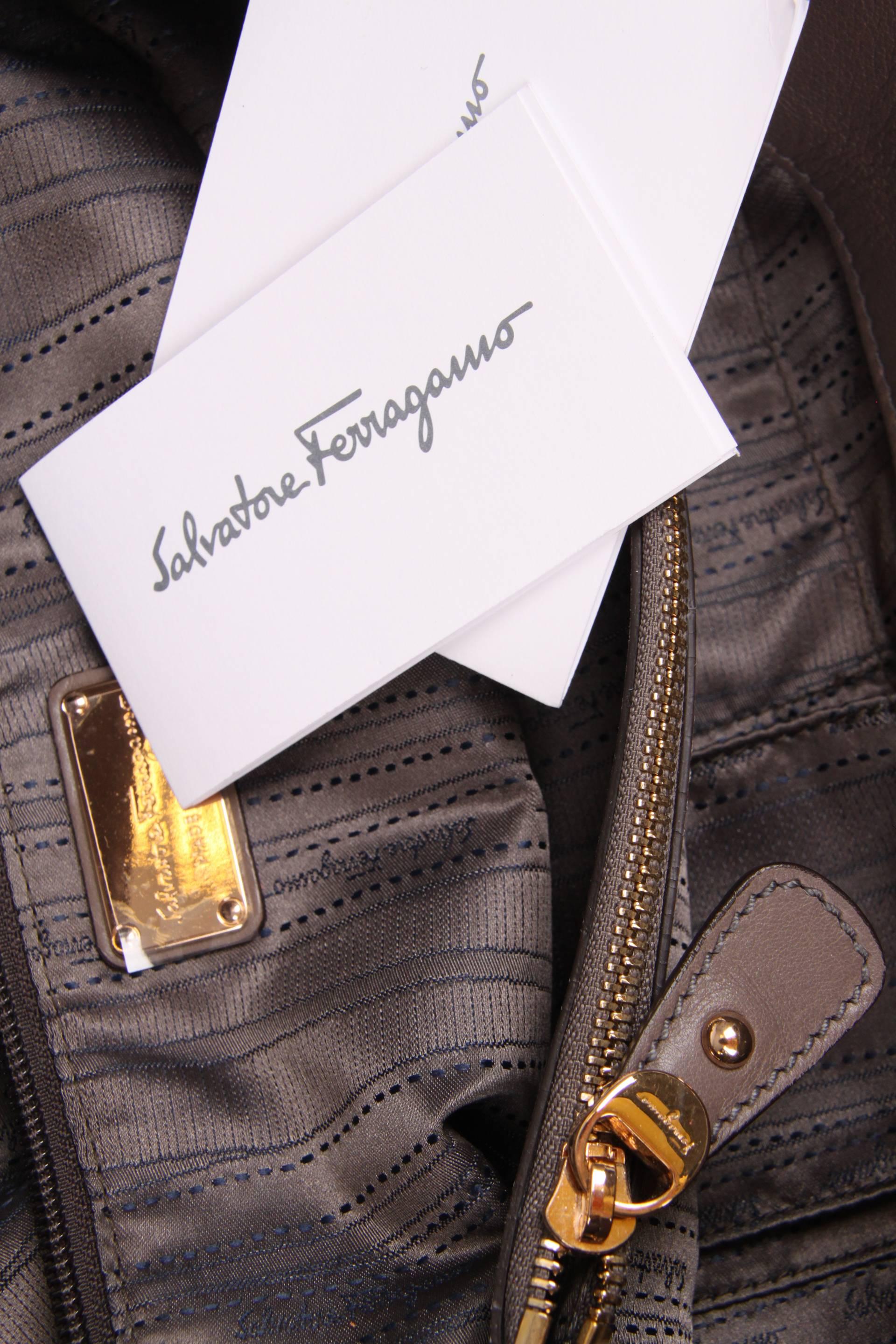 Salvatore Ferragamo Leather Buckled Tote Bag Visone - taupe Salvatore Ferr For Sale 3
