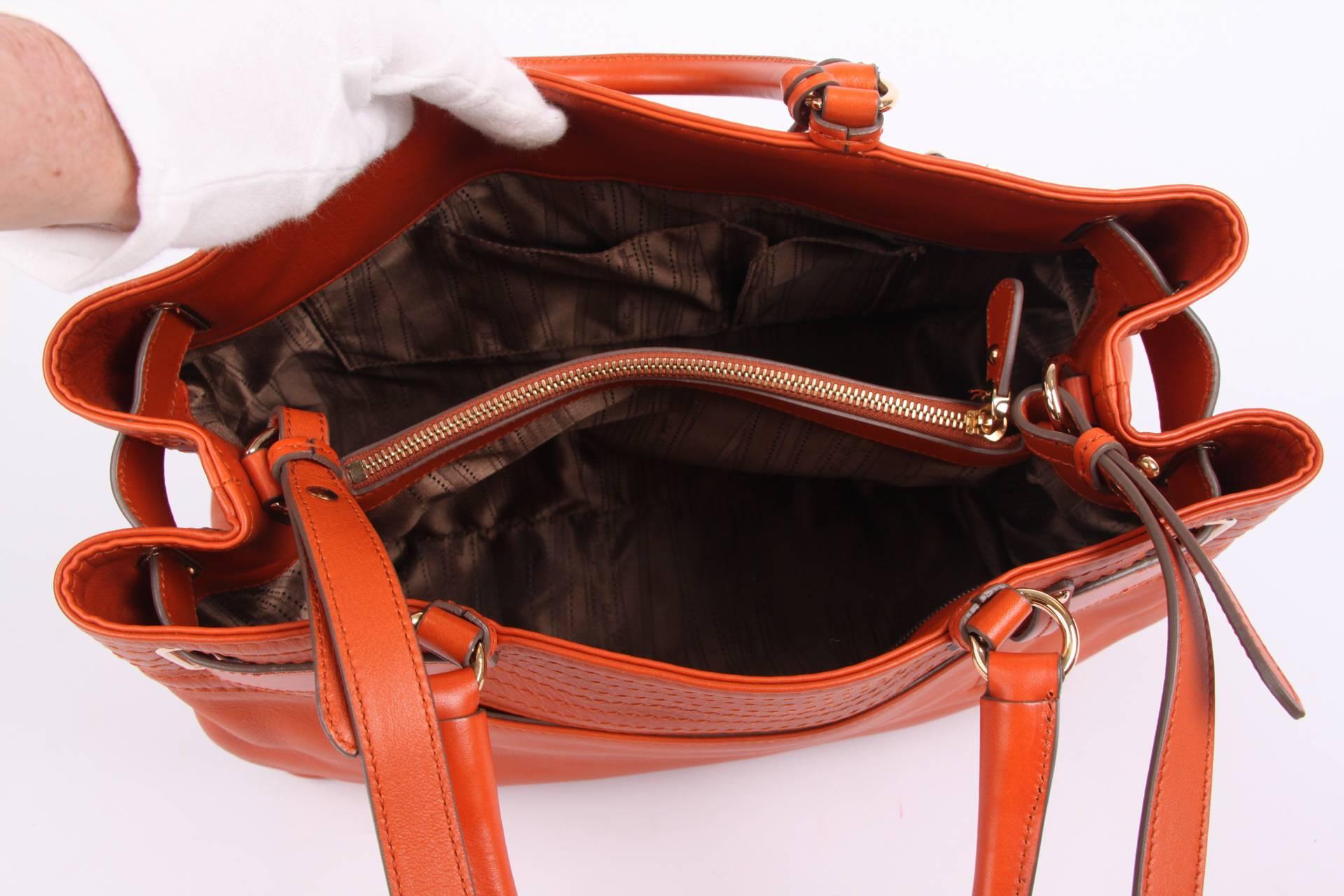 Women's Salvatore Ferragamo Leather Buckled Tote Bag Visone - orange 