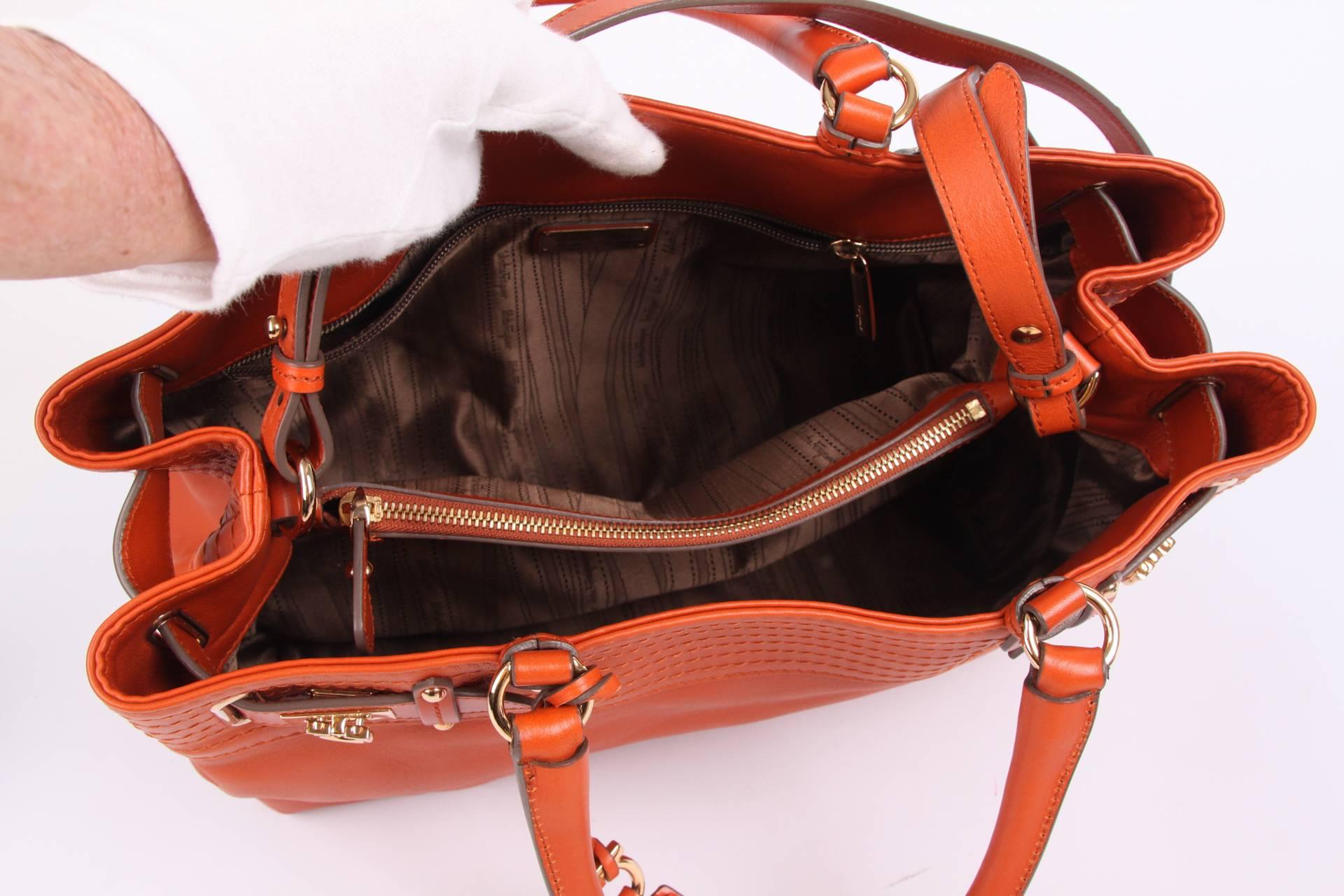 Salvatore Ferragamo Leather Buckled Tote Bag Visone - orange  1