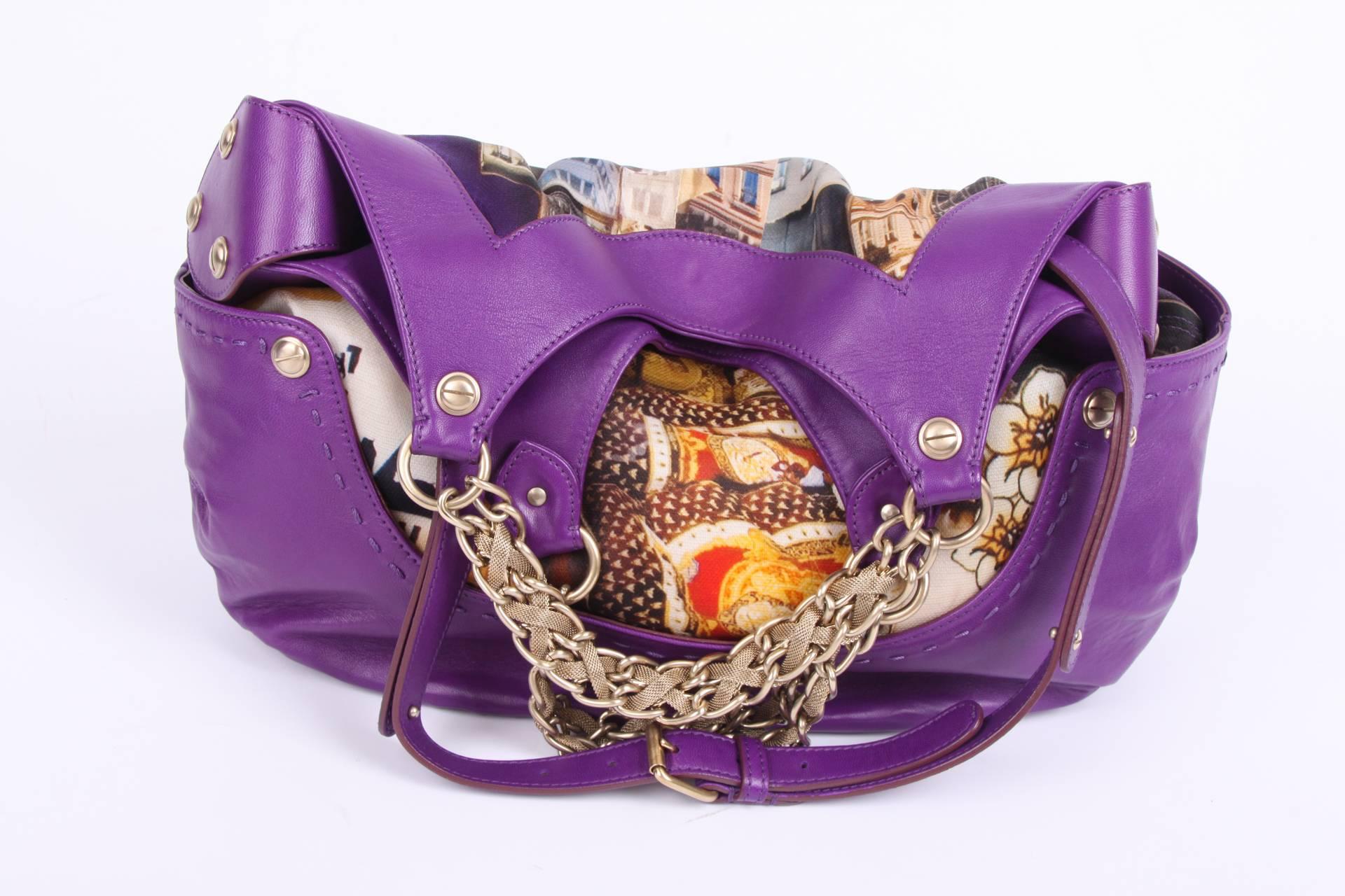 Versace & Tim Roeloffs Art Print Kiss Shopper Bag - purple 2008 For Sale 1