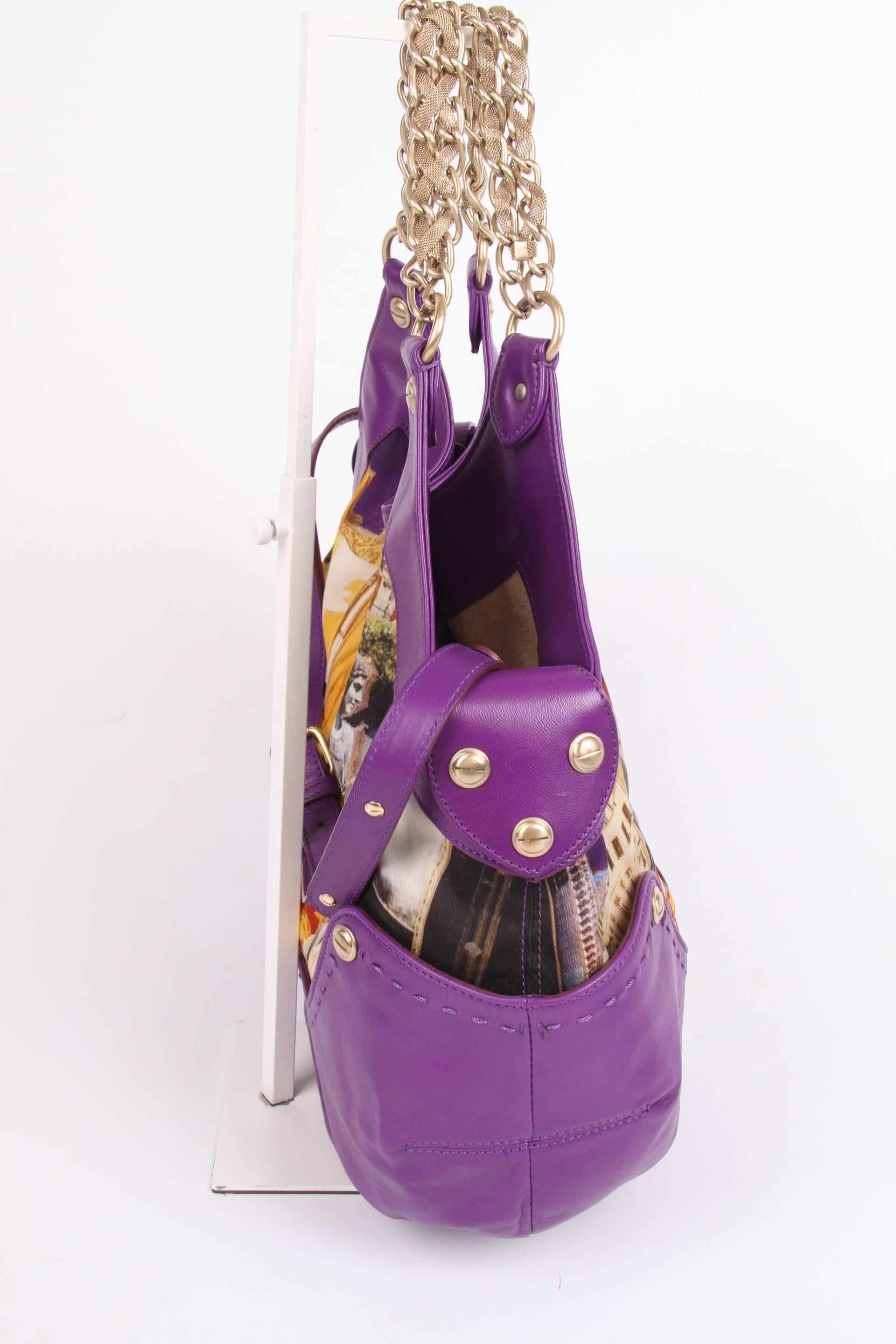 Versace & Tim Roeloffs Art Print Kiss Shopper Bag - purple 2008 For Sale 4
