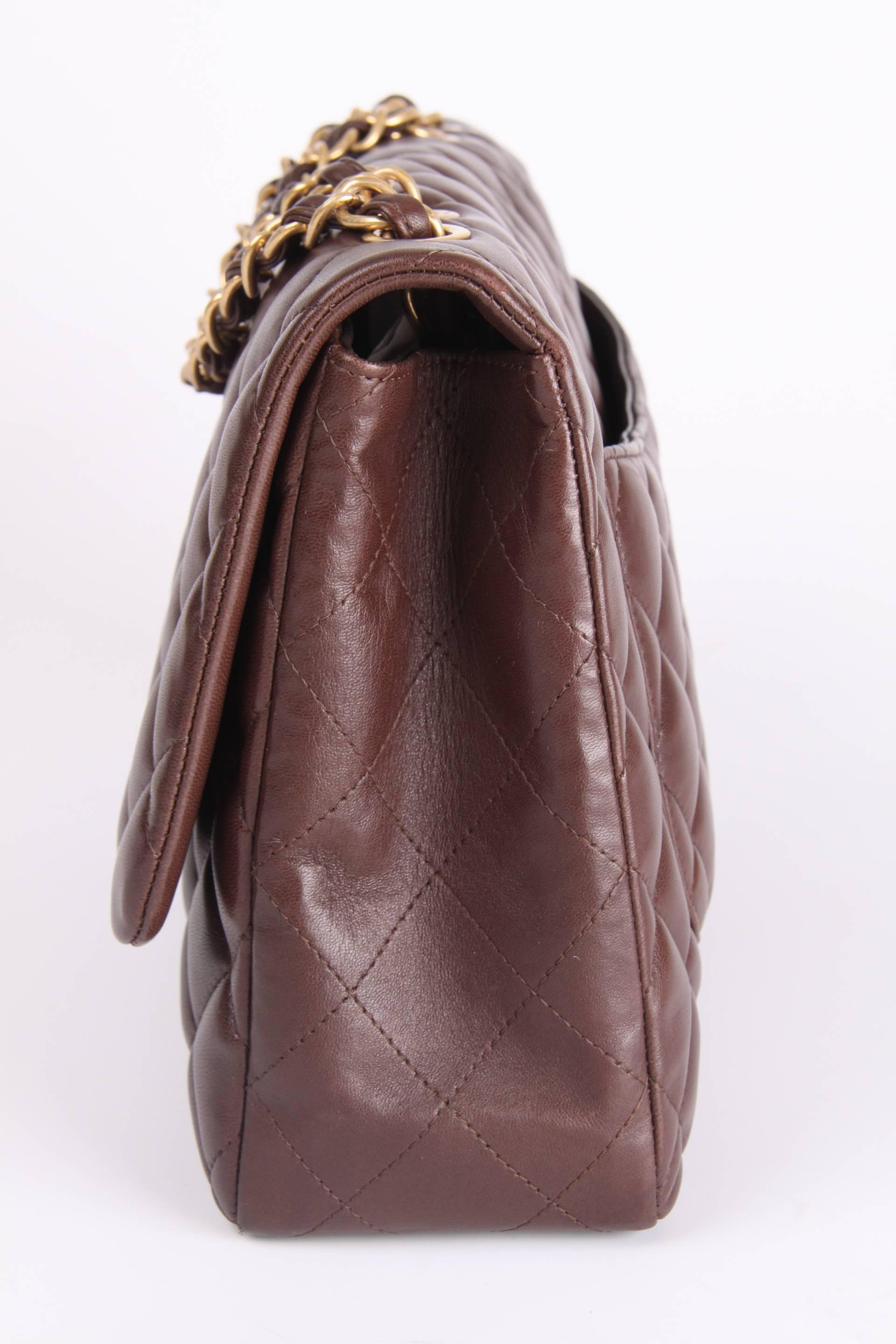 Women's or Men's Chanel 2.55 Timeless Jumbo Single Flap Bag - brown leather