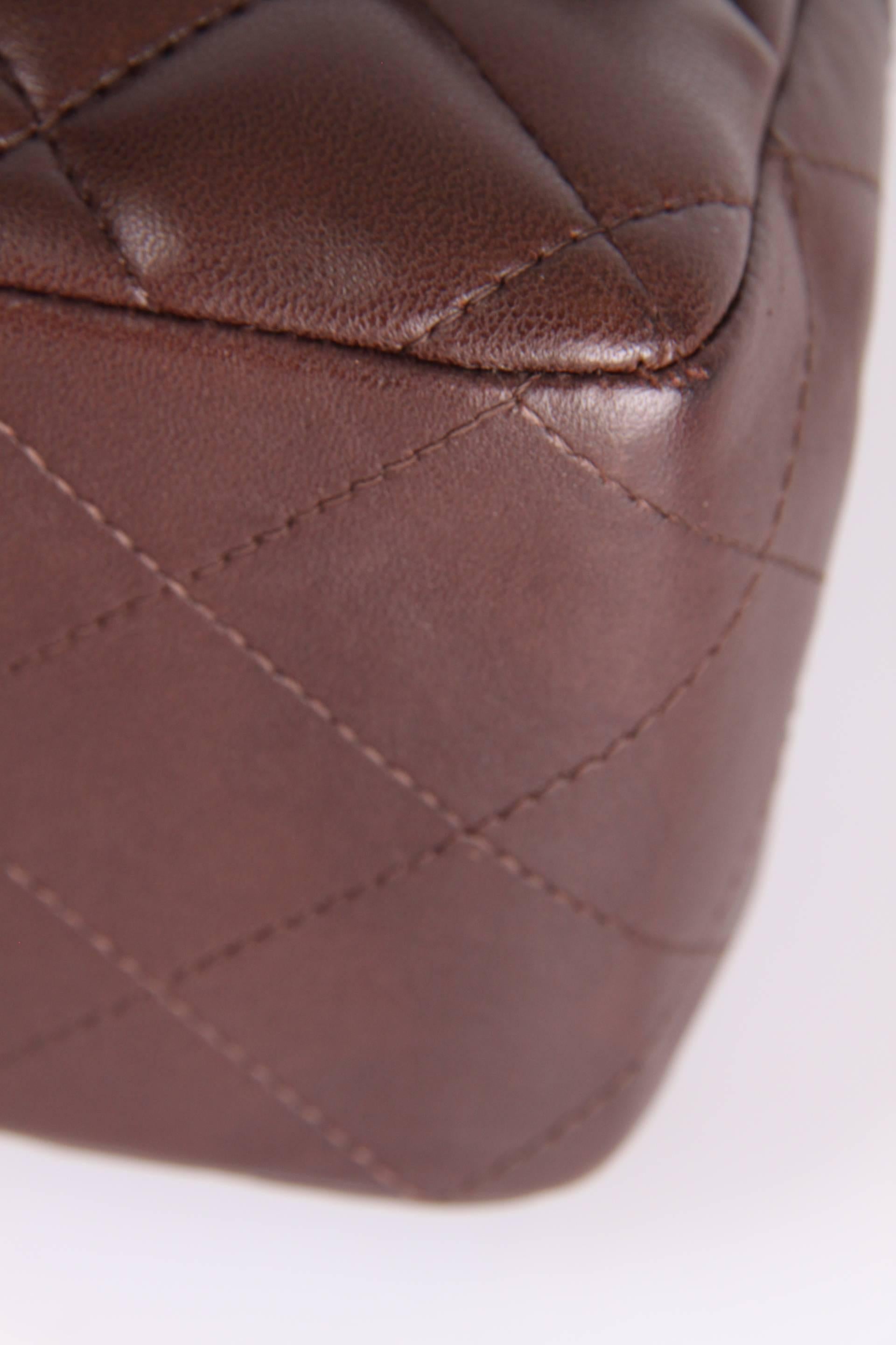 Chanel 2.55 Timeless Jumbo Single Flap Bag - brown leather 1