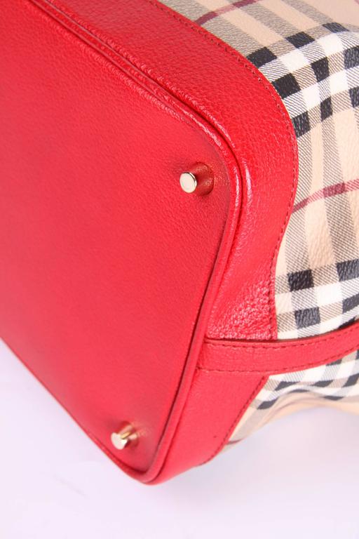 Burberry Checkered Top Handle Bag red/beige/black/white at 1stDibs