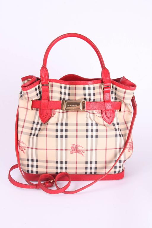 Burberry Checkered Top Handle Bag - red/beige/black/white at 1stdibs