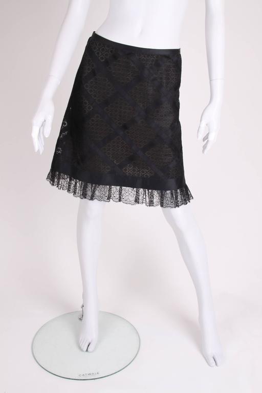 Chanel Black Lace Logo Skirt main image 0