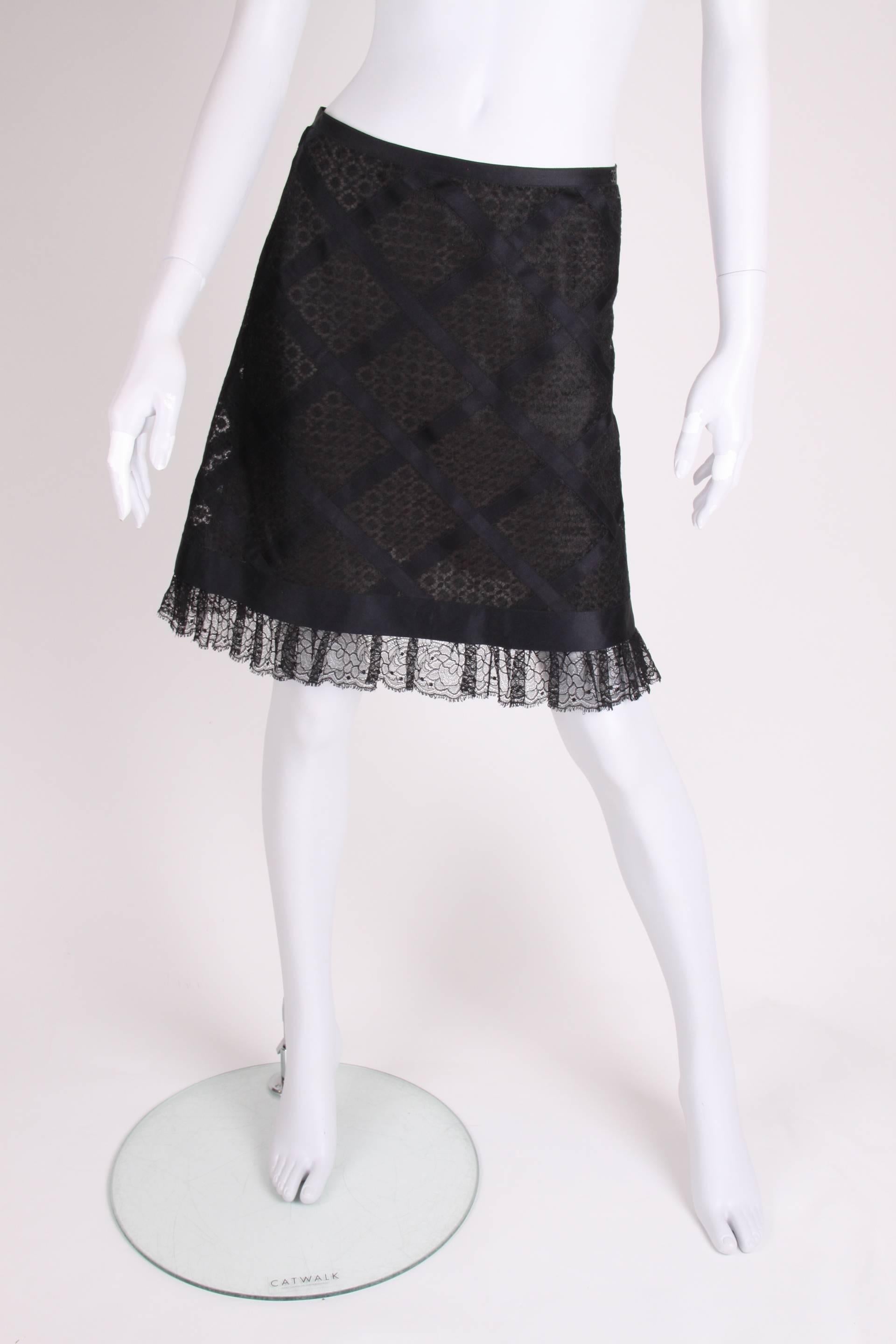 Black Chanel Lace Skirt - black  For Sale