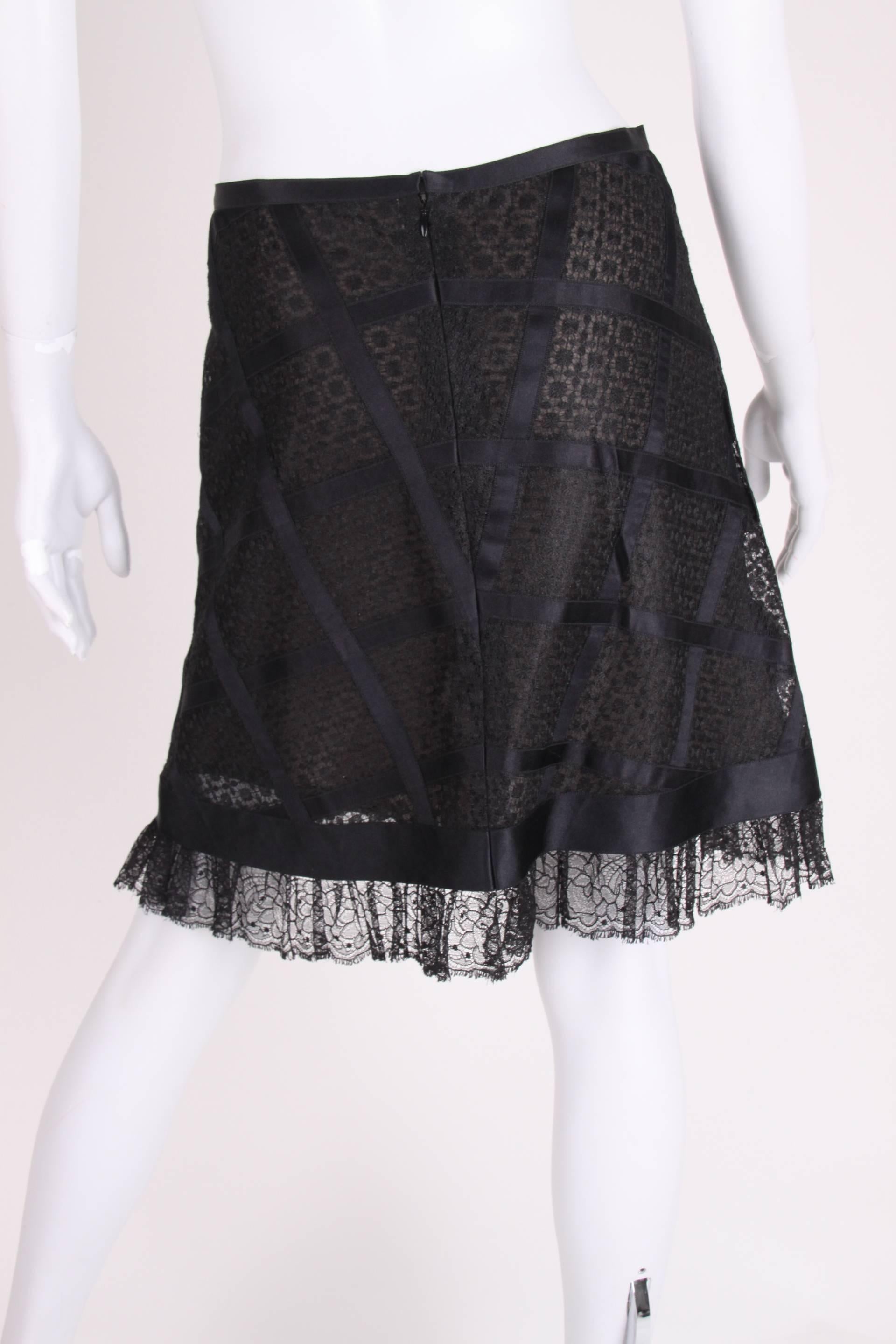 Chanel Lace Skirt - black  In Excellent Condition For Sale In Baarn, NL