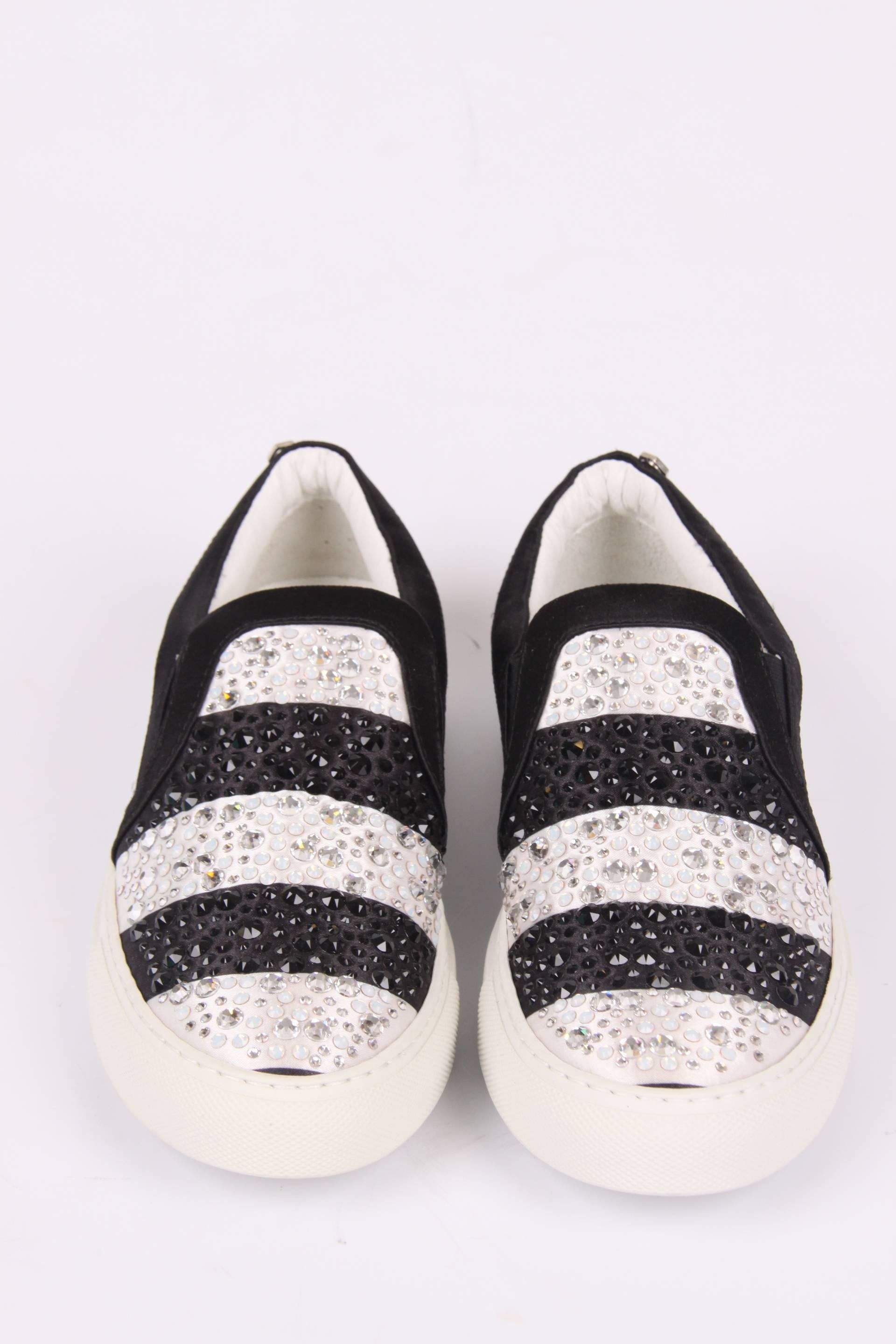 Philipp Plein Slip-On Sneakers Crystal - silver & black 1