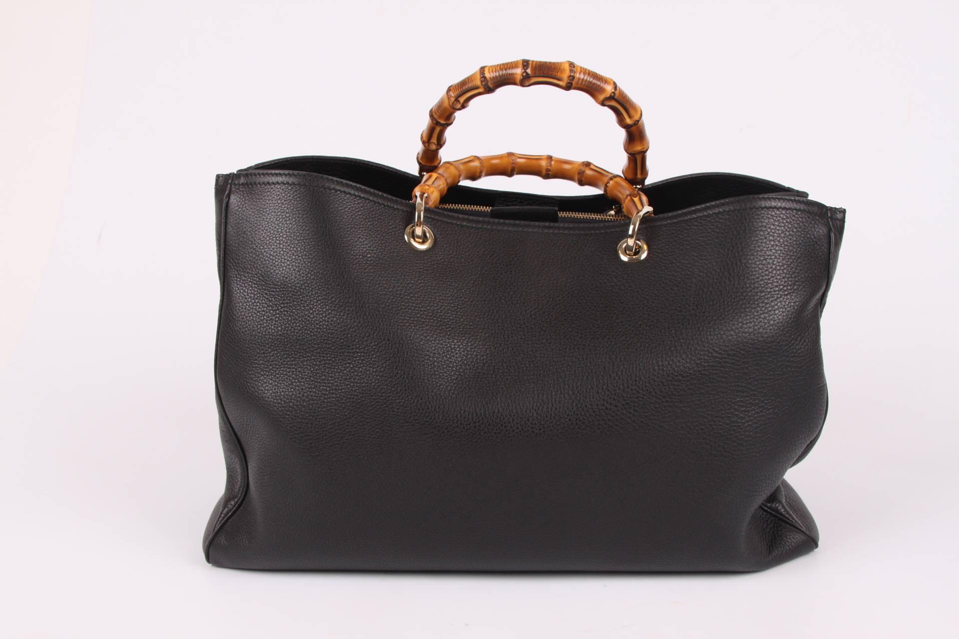 Gucci Bamboo Shopper Tote Bag L - black leather  1