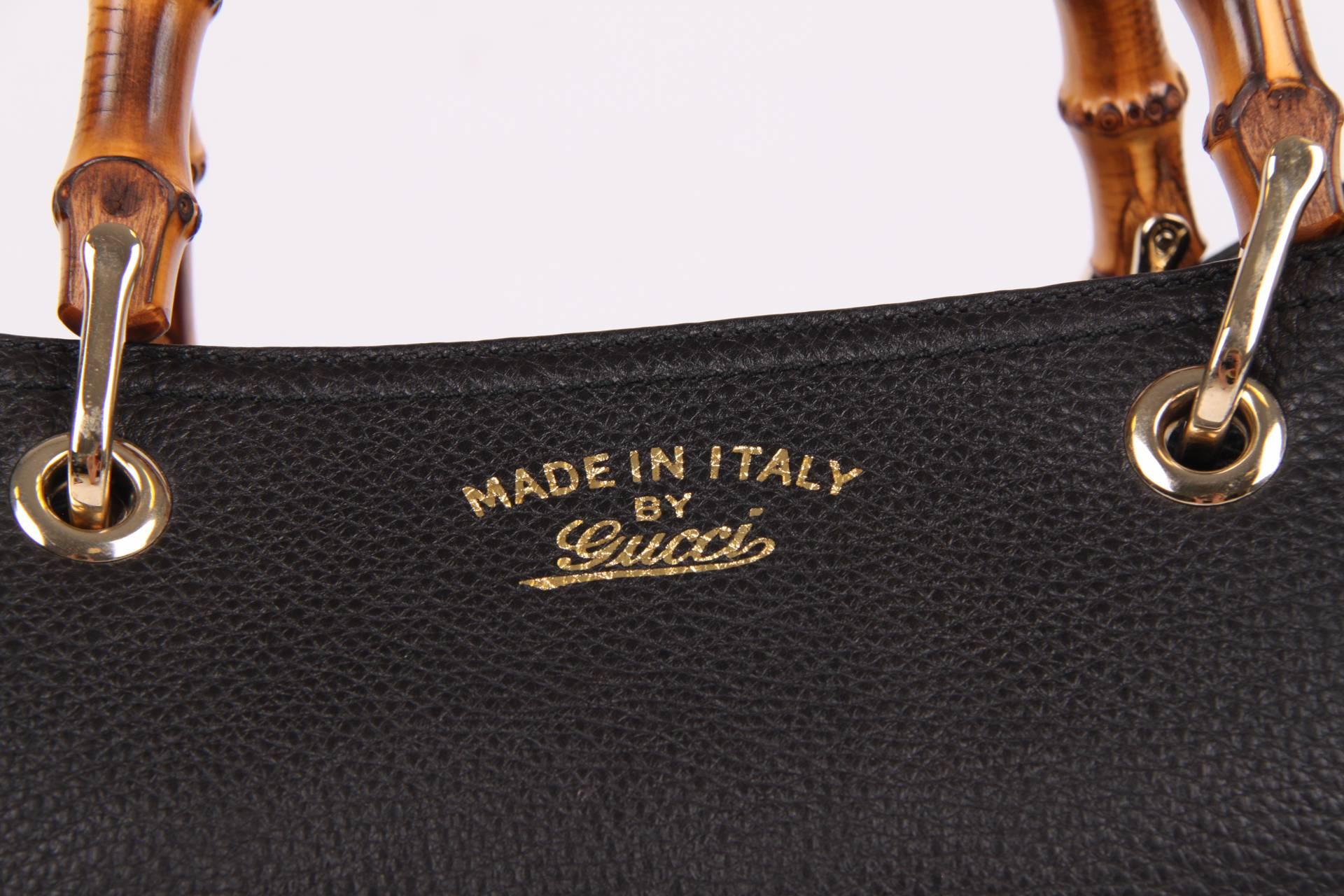 Gucci Bamboo Shopper Tote Bag L - black leather  2