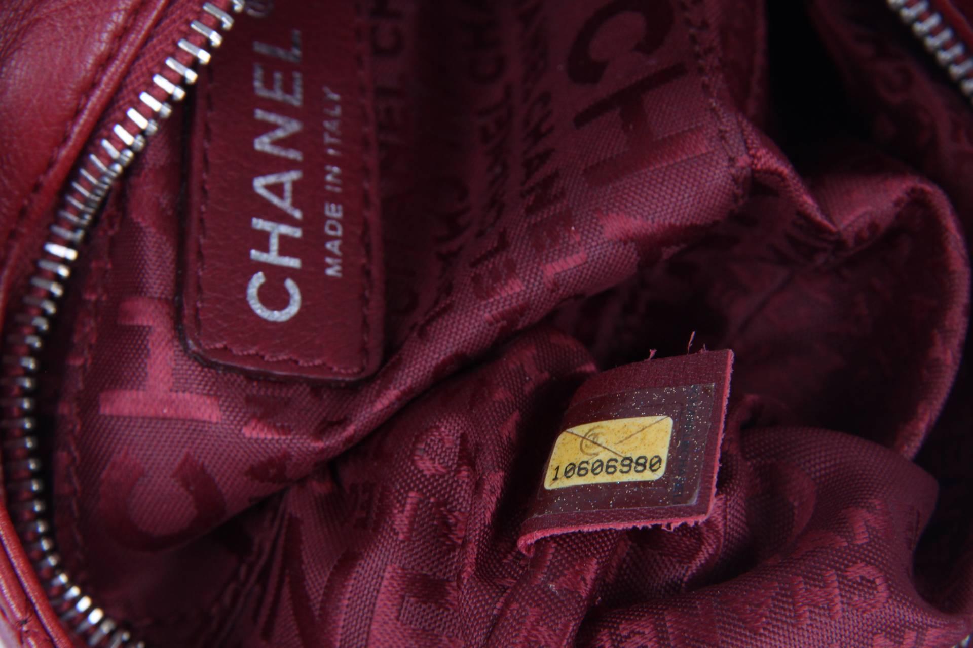 Brown Chanel Clutch - dark red leather For Sale