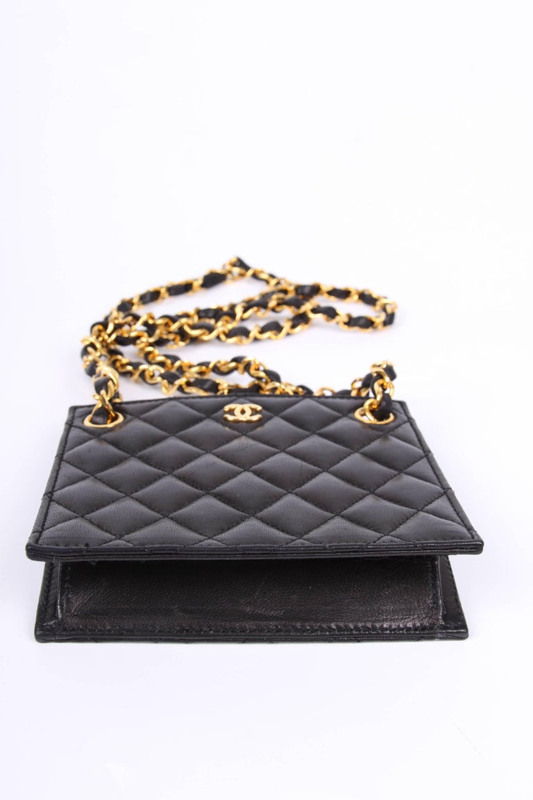 Chanel Evening Clutch Bag Vintage 1987 black at 1stDibs