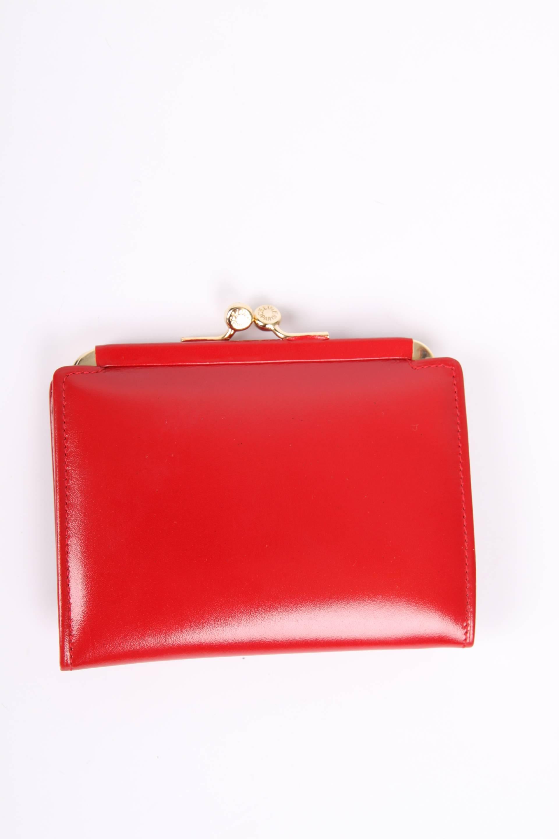 Red Celine Small Leather Vintage Wallet - red