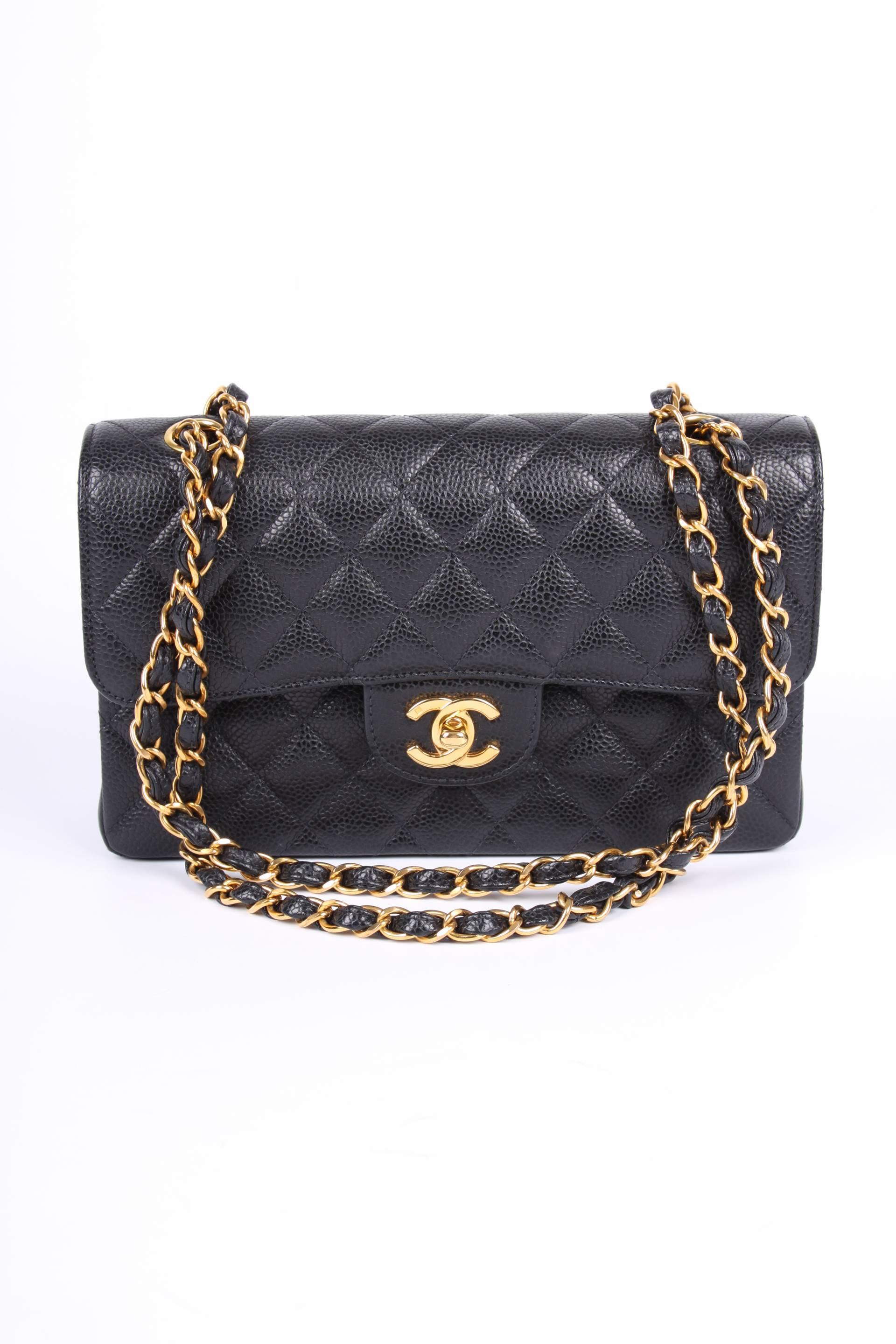 Chanel 2.55 Timeless Small Double Flap Bag - black caviar leather 2