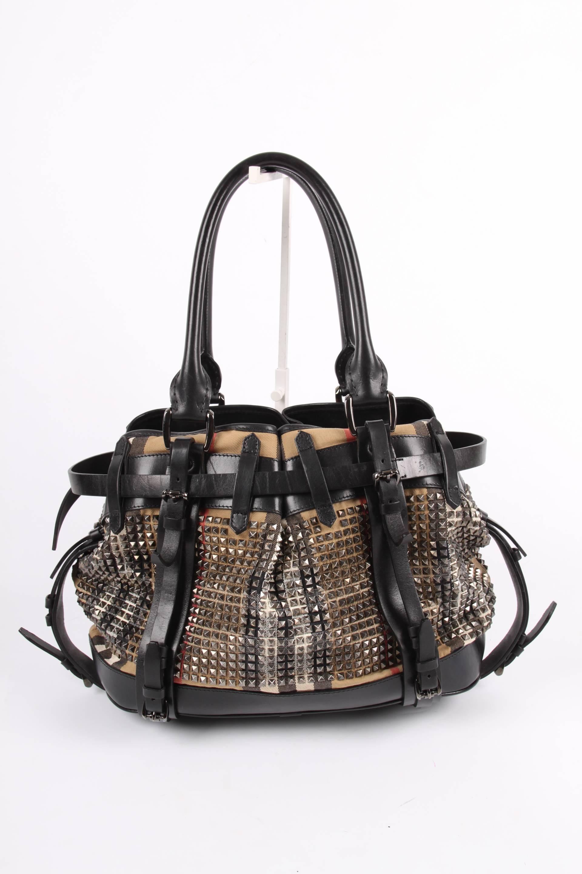 Burberry Prorsum The Studded Bag beige black at 1stDibs