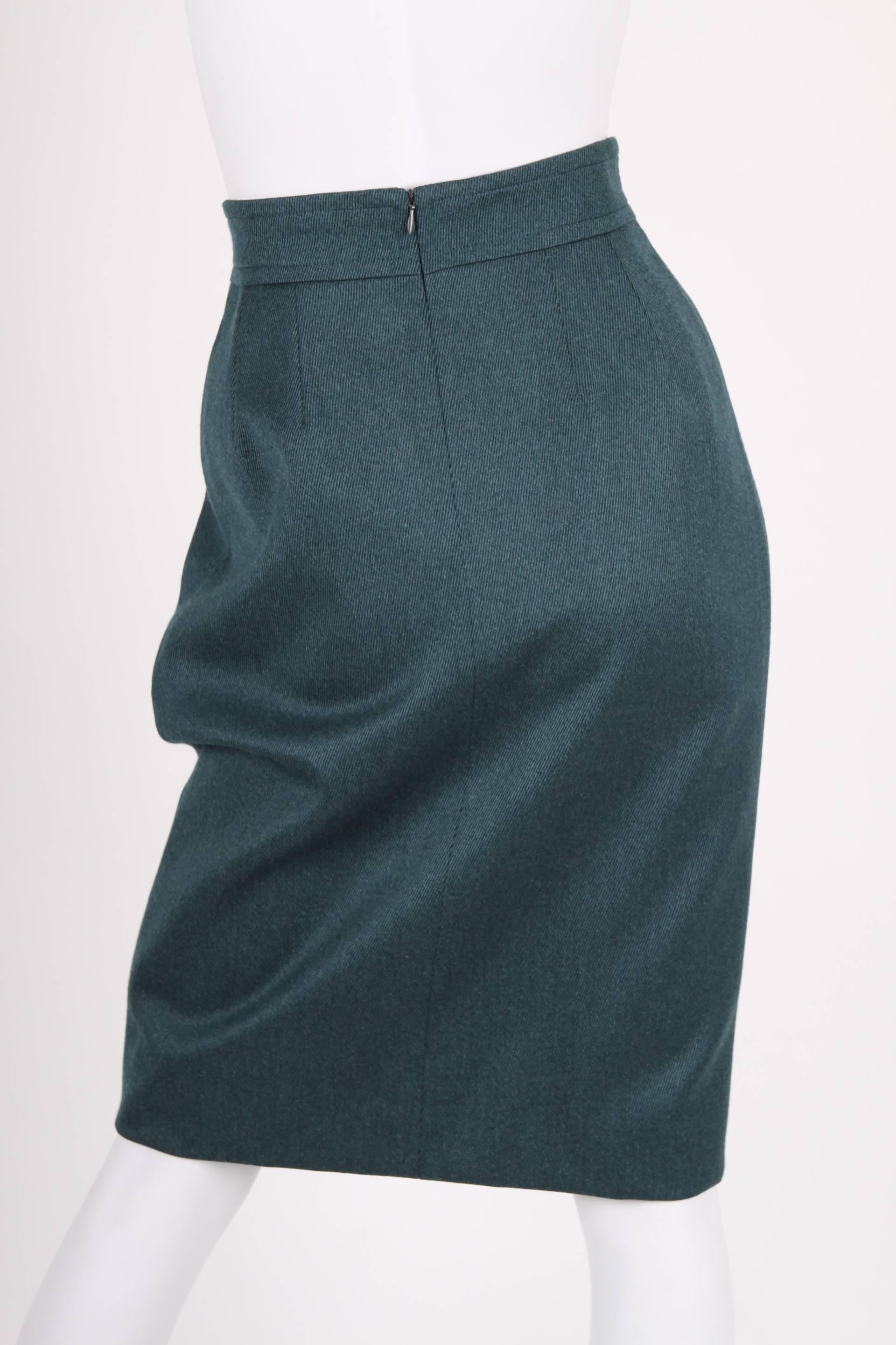 Black Celine Synthetic Knee Length Skirt in Dark Green Womens Skirts Celine Skirts 
