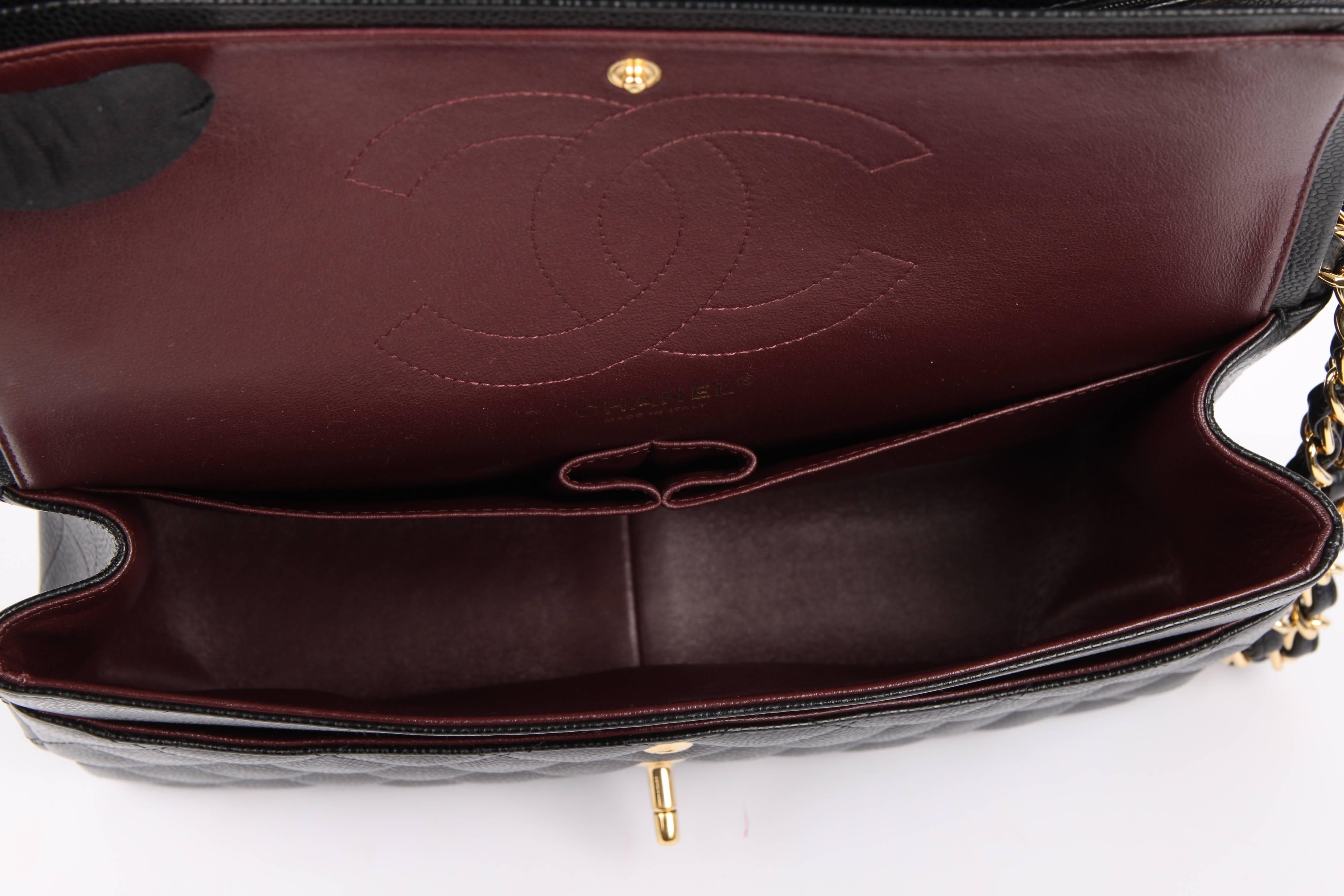       Chanel 2.55 Timeless Jumbo Double Flap Bag - black caviar leather/gold Cha 3