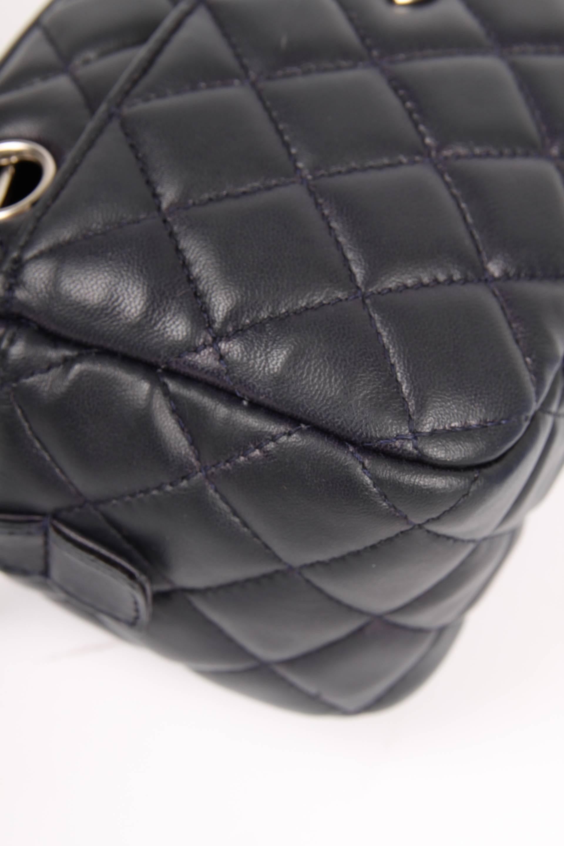 Black Chanel Classic 2.55 Camera Case Bag - dark blue leather