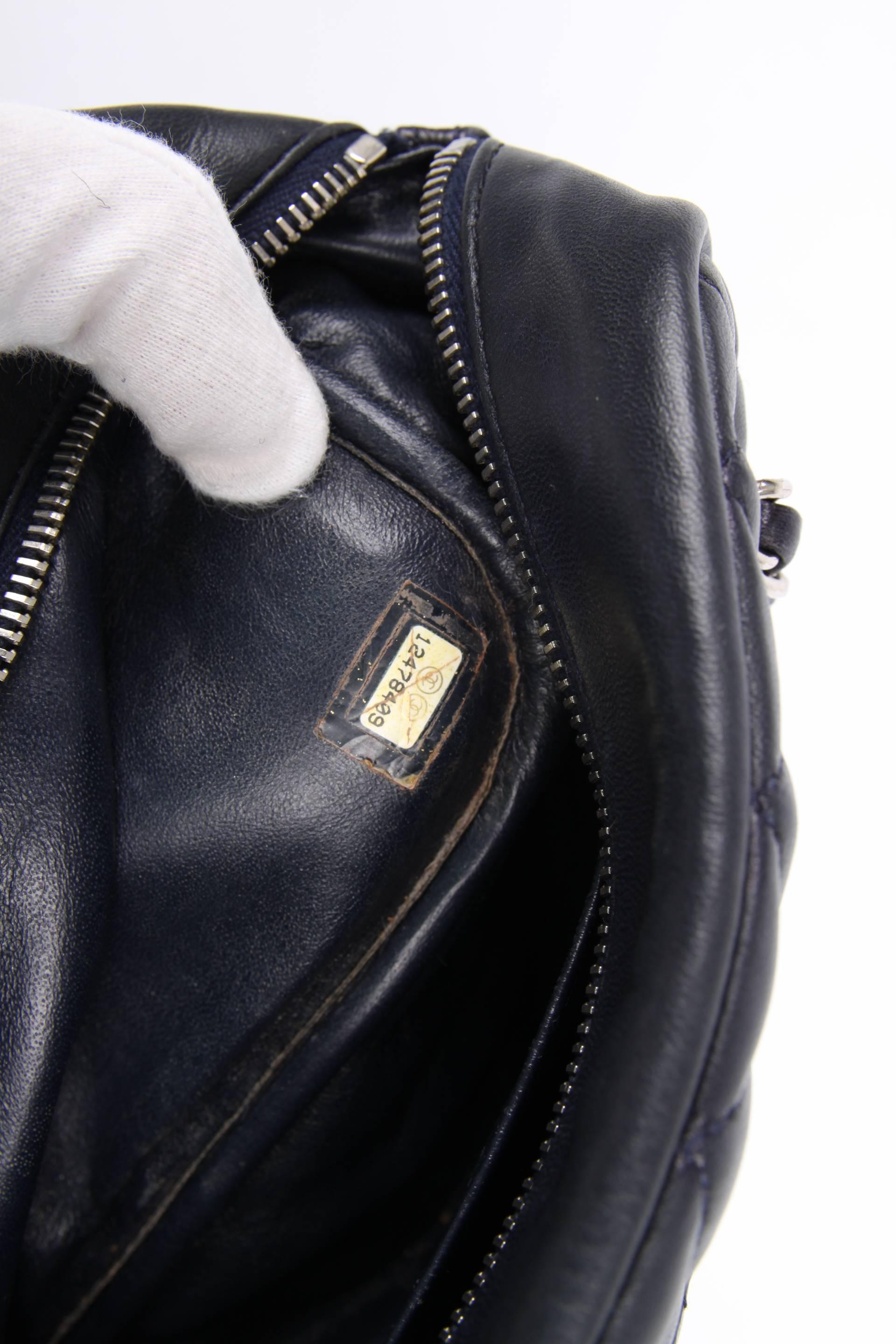 Chanel Classic 2.55 Camera Case Bag - dark blue leather 1
